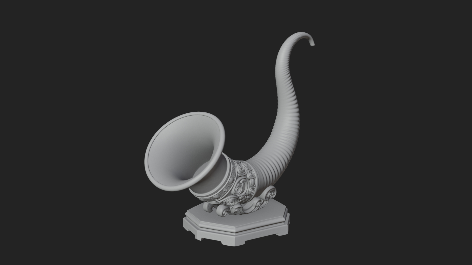 Carved Drinking Horn Model Design 4 3D Print Model 3D Model