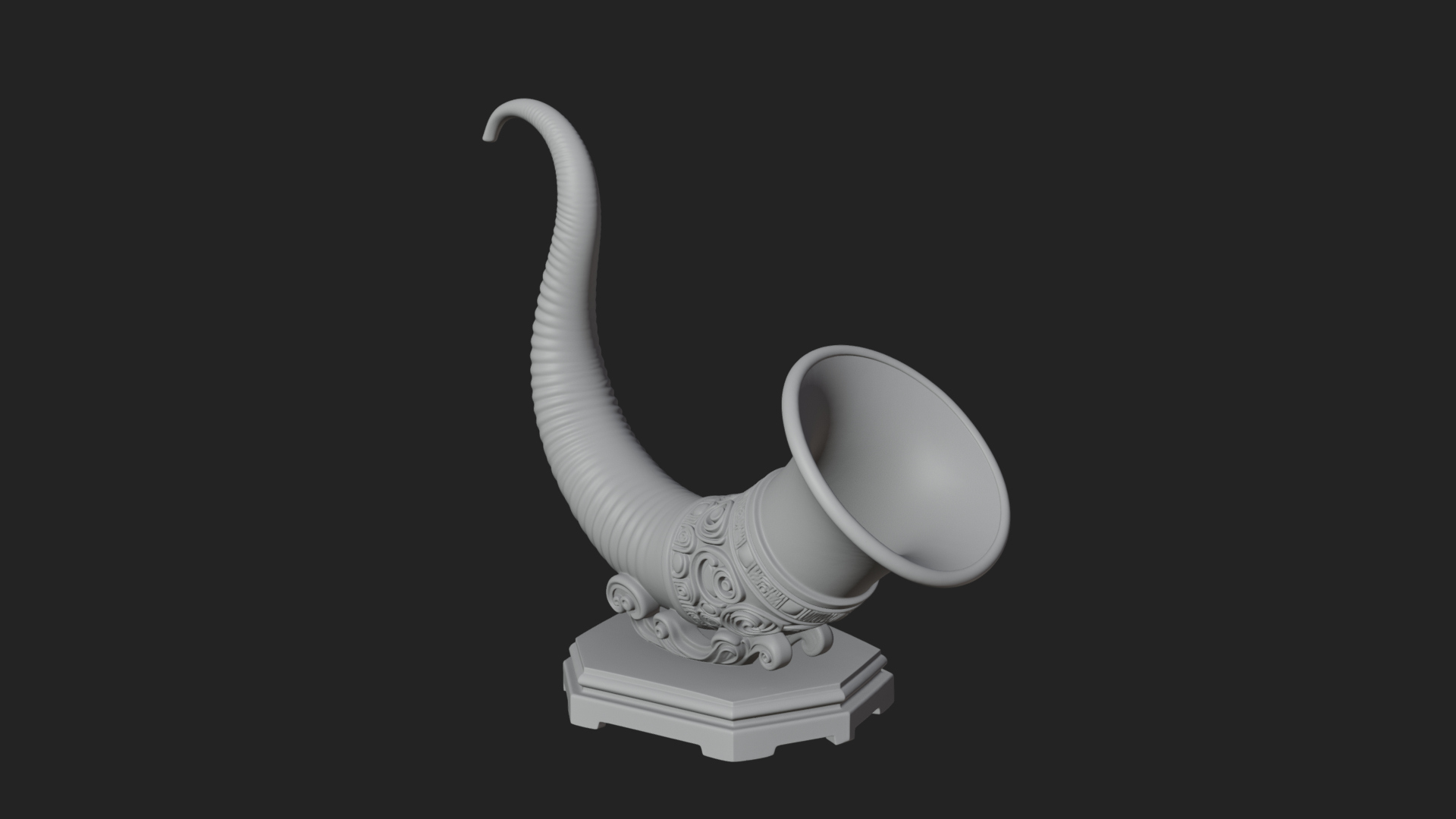 Carved Drinking Horn Model Design 4 3D Print Model 3D Model