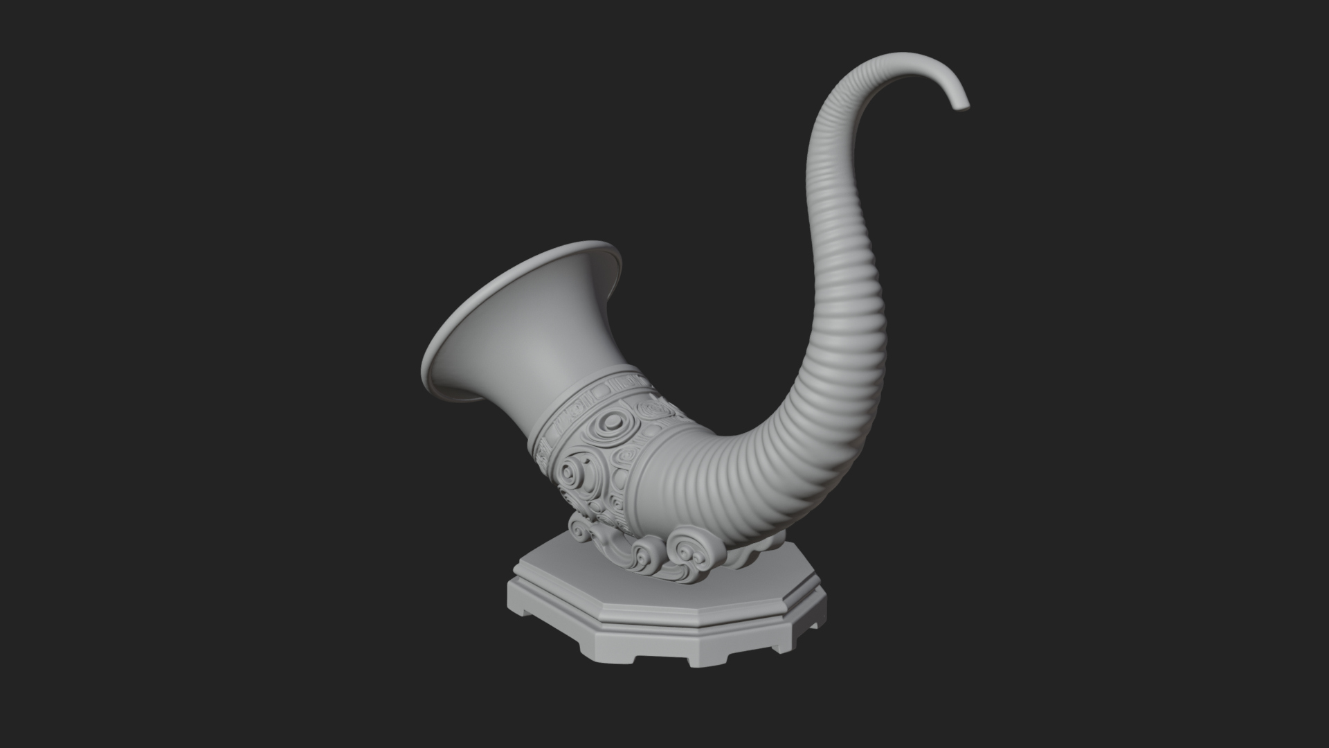 Carved Drinking Horn Model Design 4 3D Print Model 3D Model