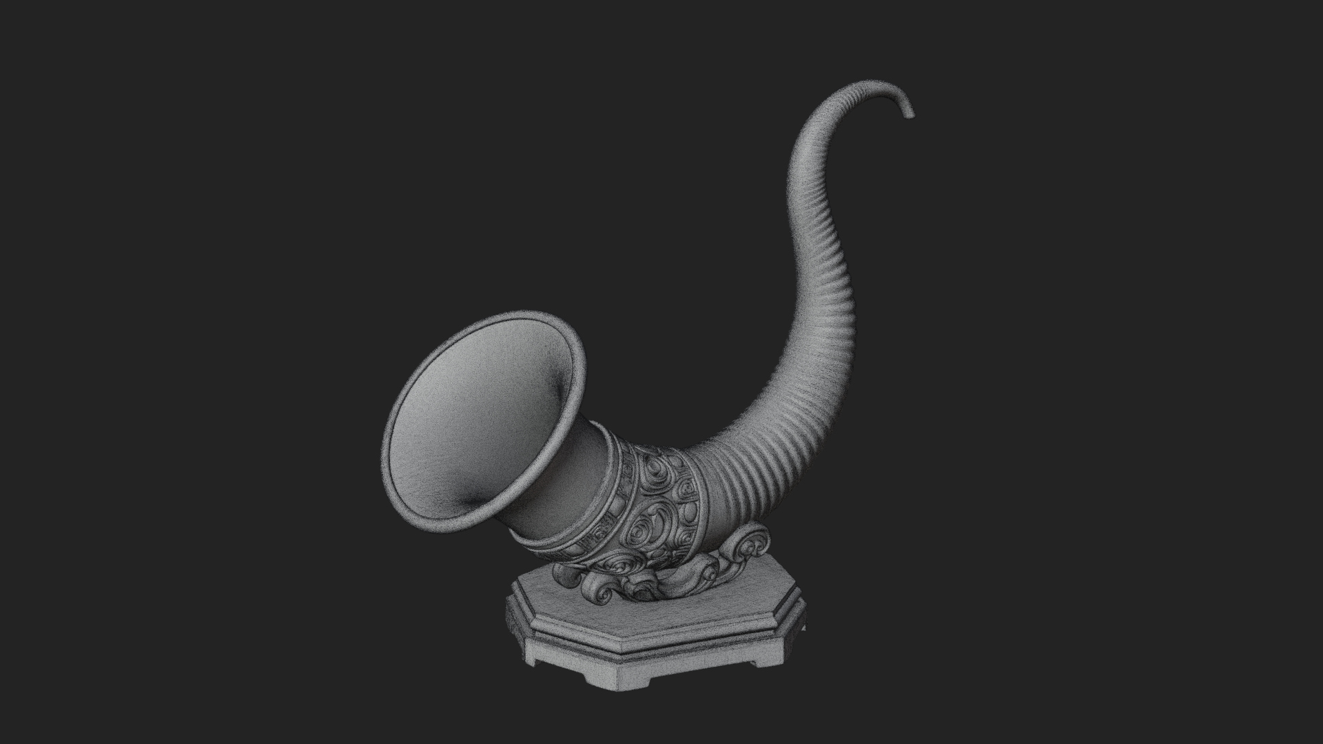 Carved Drinking Horn Model Design 4 3D Print Model 3D Model