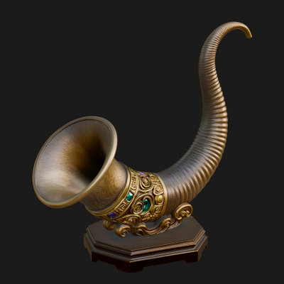 Carved Drinking Horn Model Design 4 3D Print Model