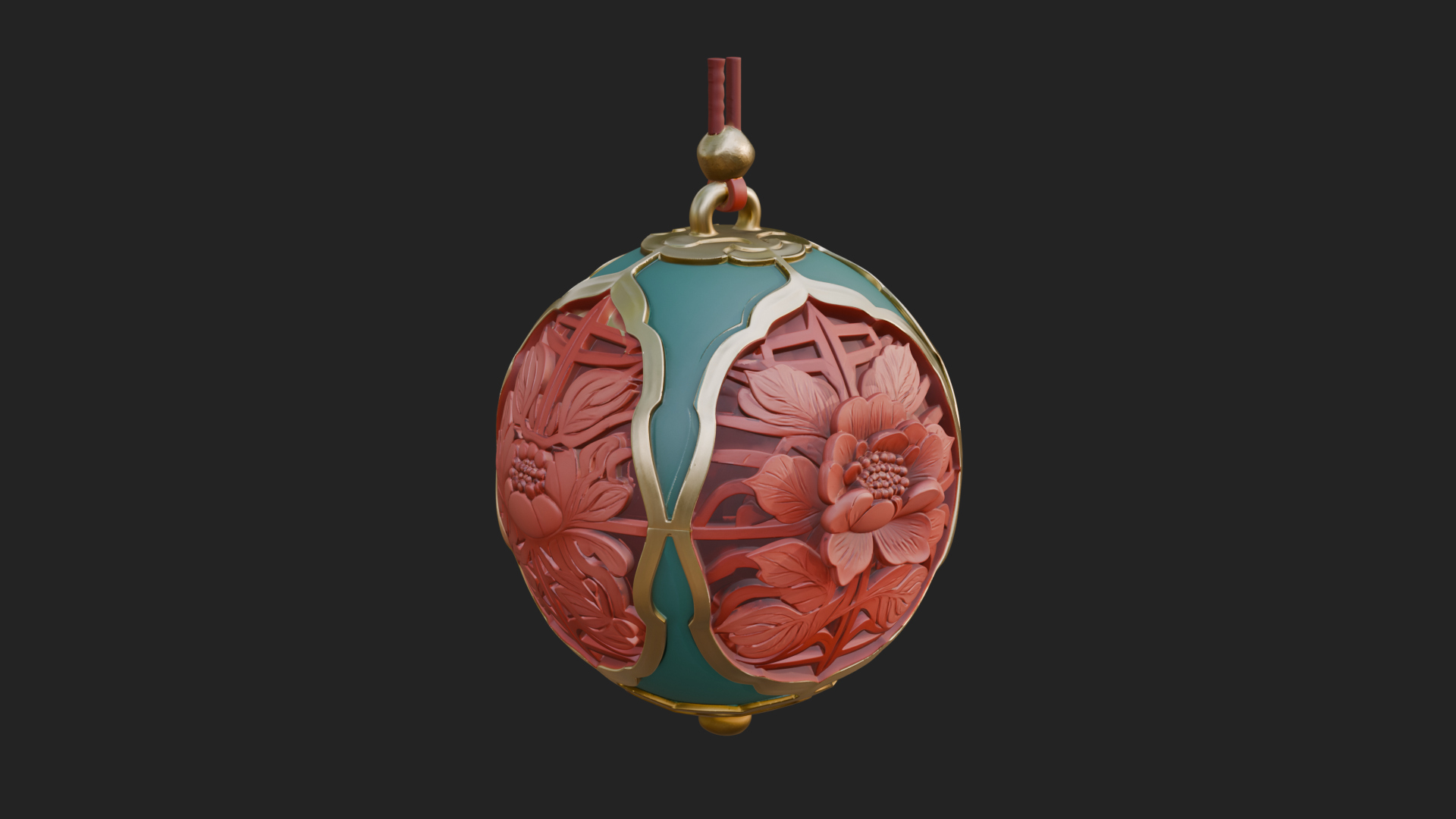 Carved Egg Bauble Ornament Design 1 3D Print Model 3D Model