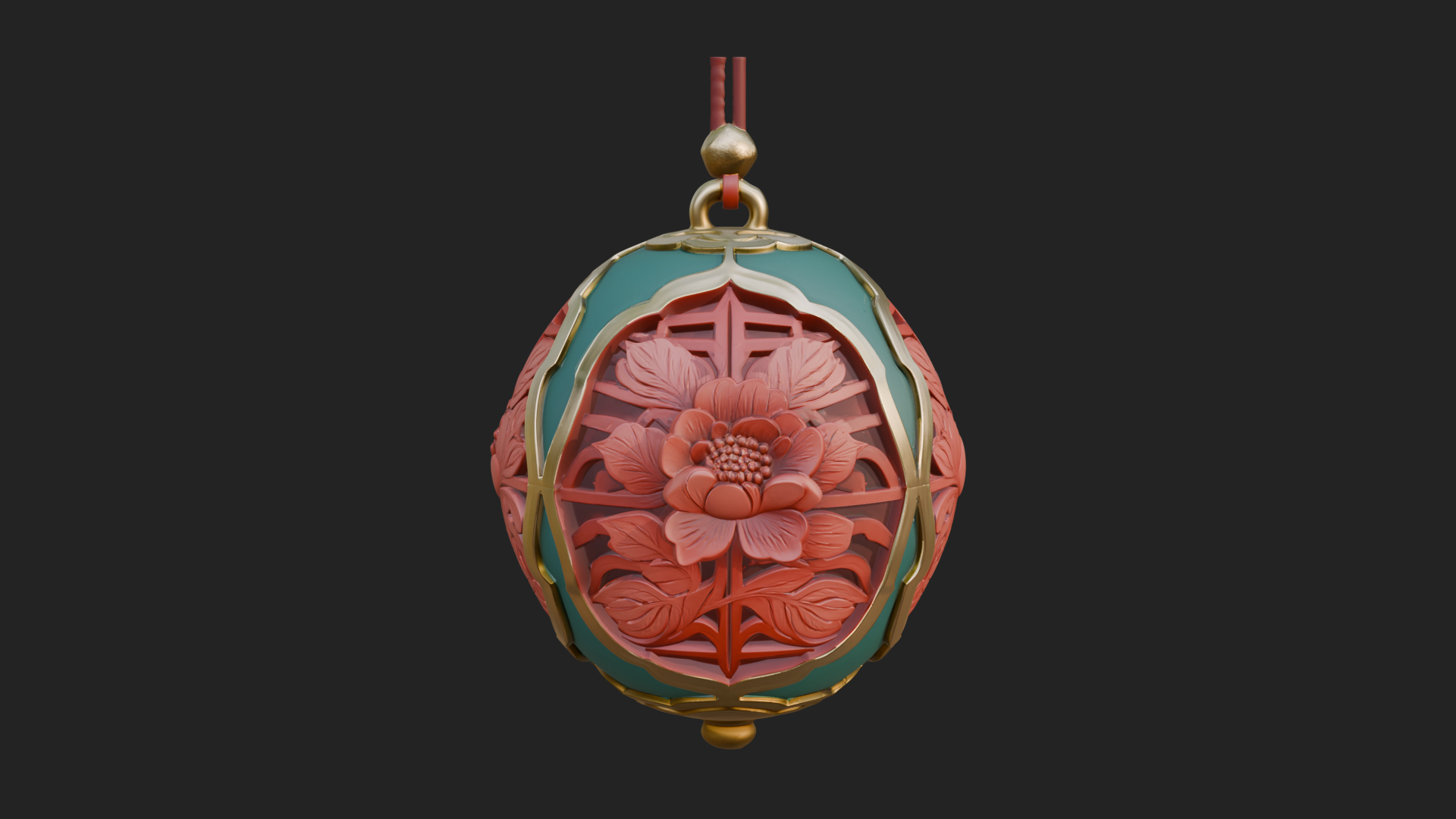 Carved Egg Bauble Ornament Design 1 3D Print Model 3D Model