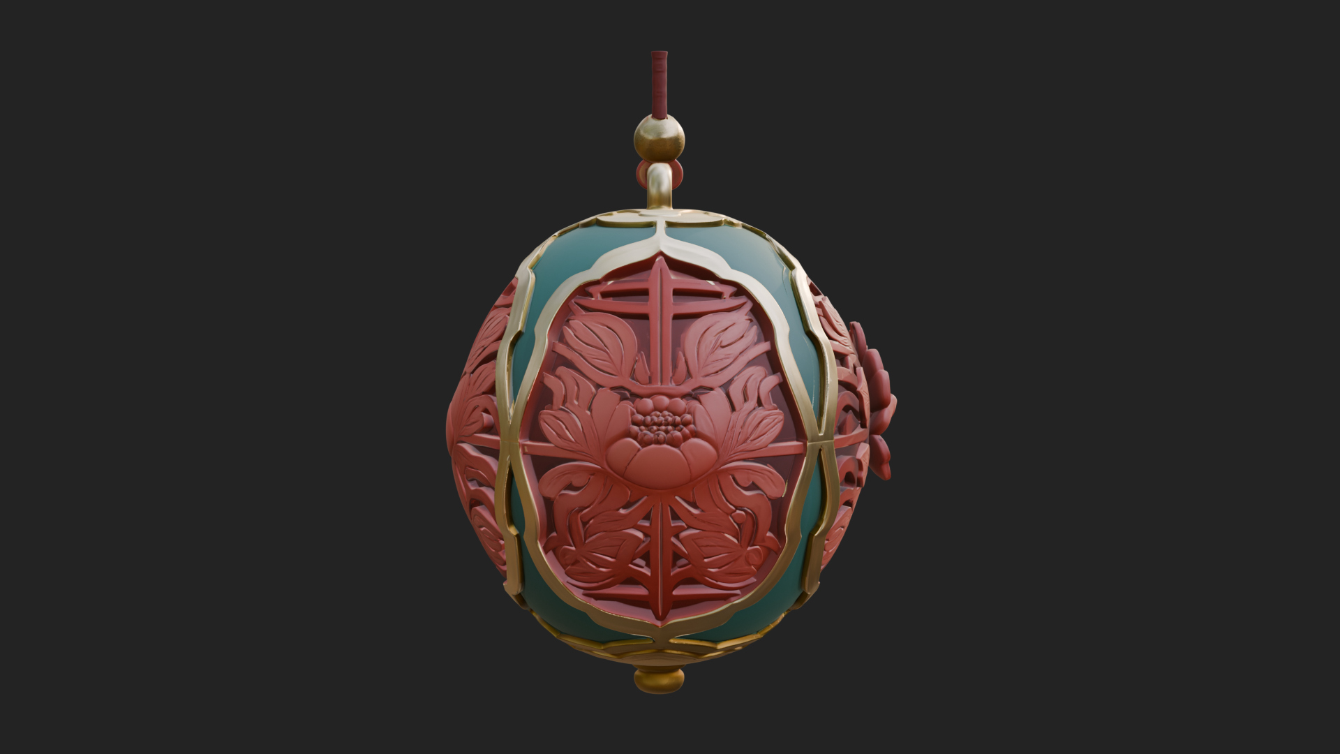 Carved Egg Bauble Ornament Design 1 3D Print Model 3D Model