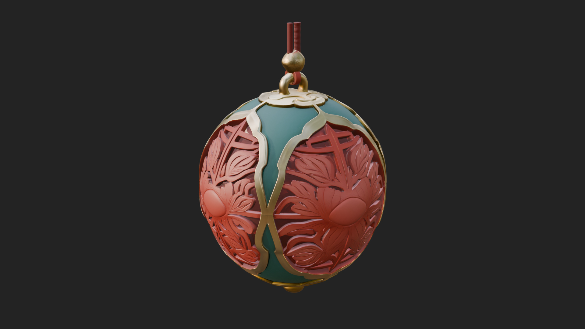 Carved Egg Bauble Ornament Design 1 3D Print Model 3D Model