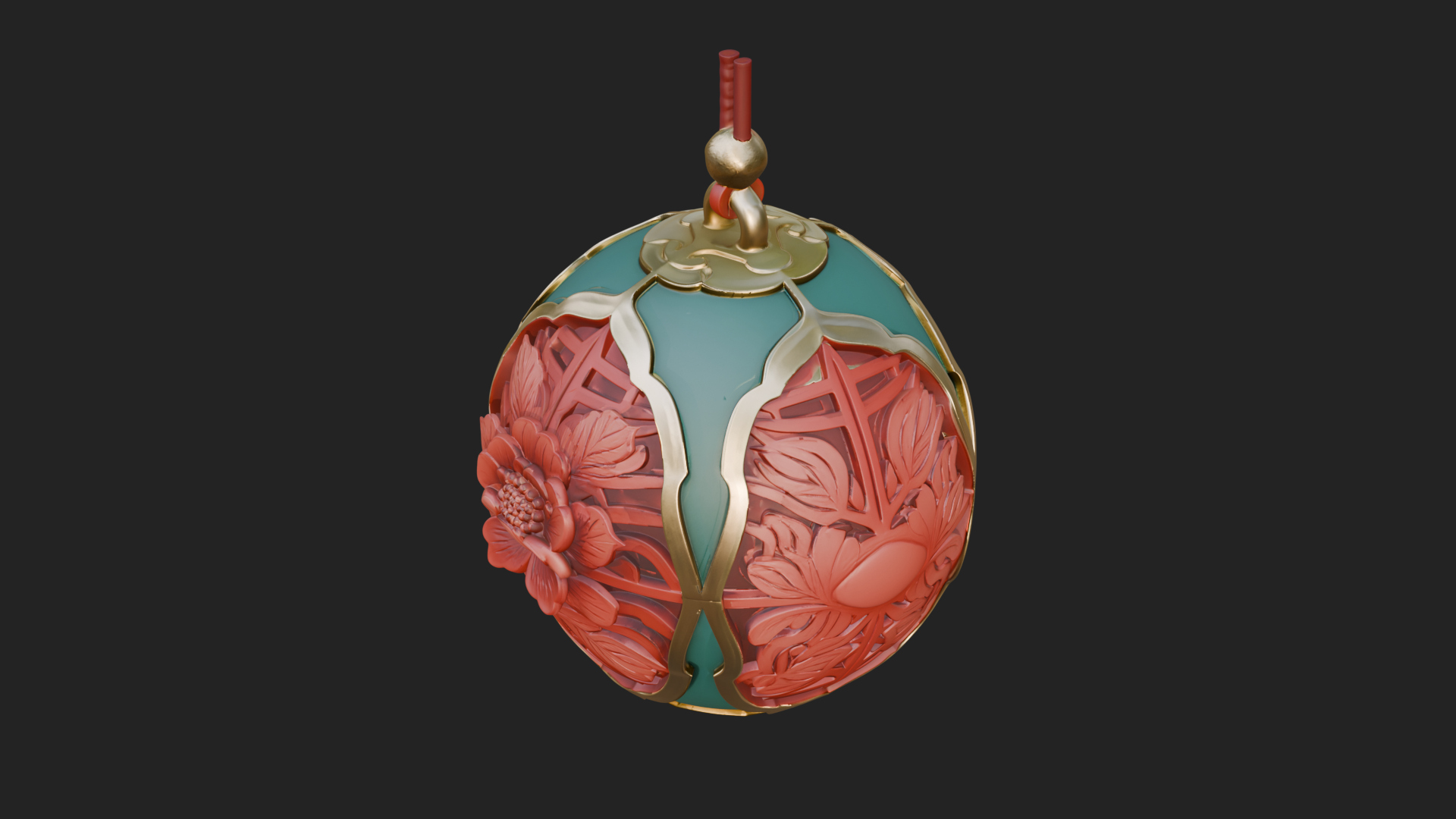 Carved Egg Bauble Ornament Design 1 3D Print Model 3D Model