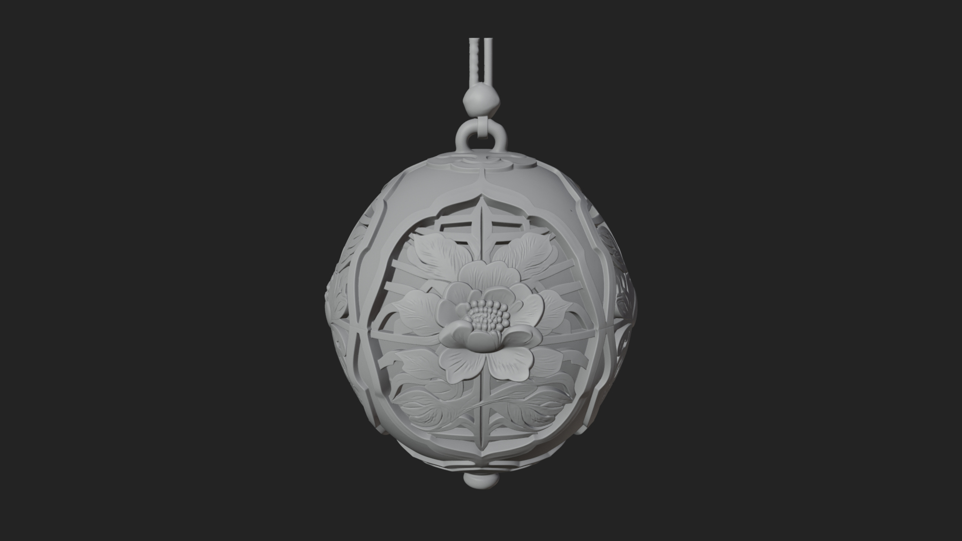 Carved Egg Bauble Ornament Design 1 3D Print Model 3D Model