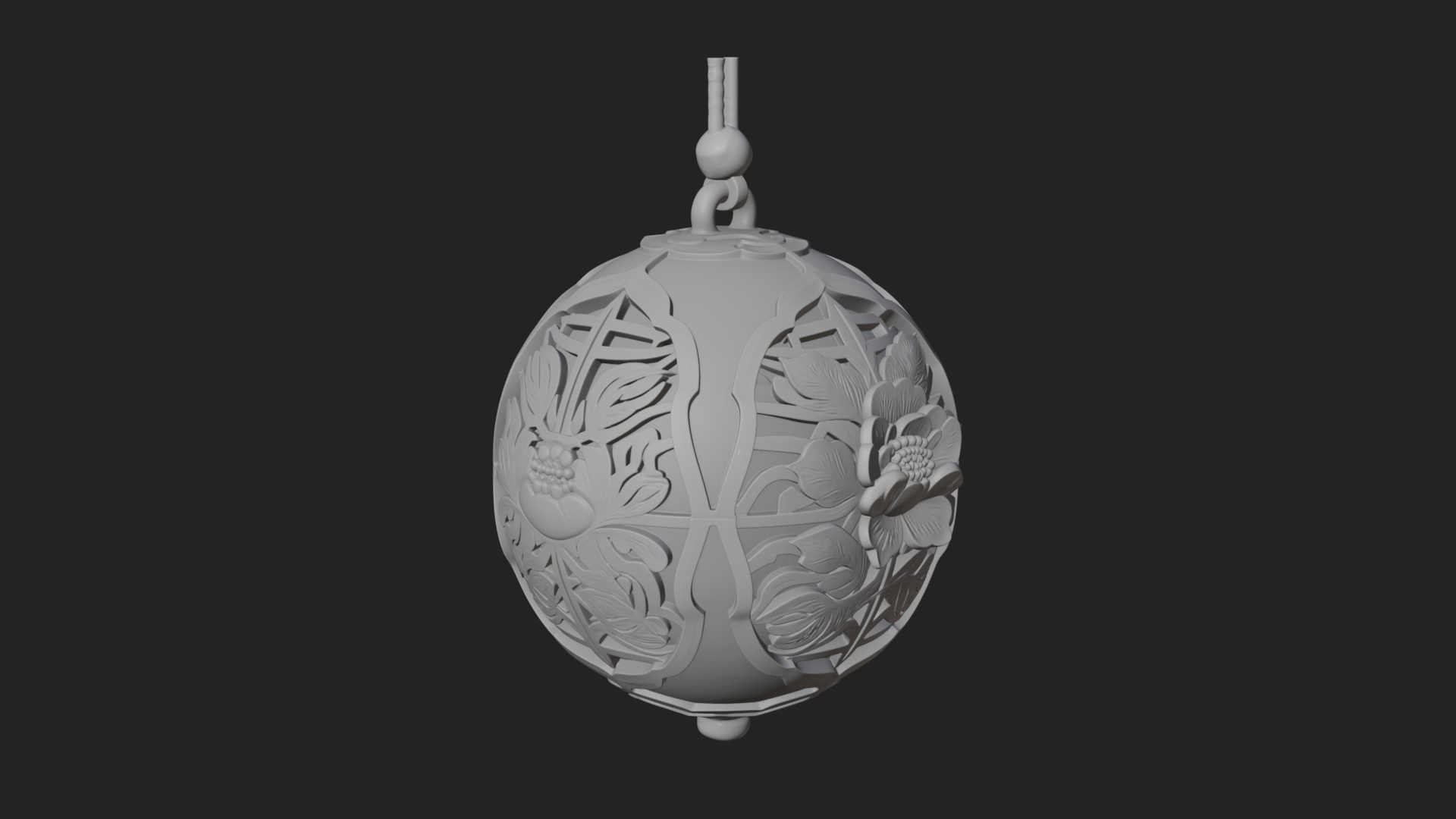 Carved Egg Bauble Ornament Design 1 3D Print Model 3D Model