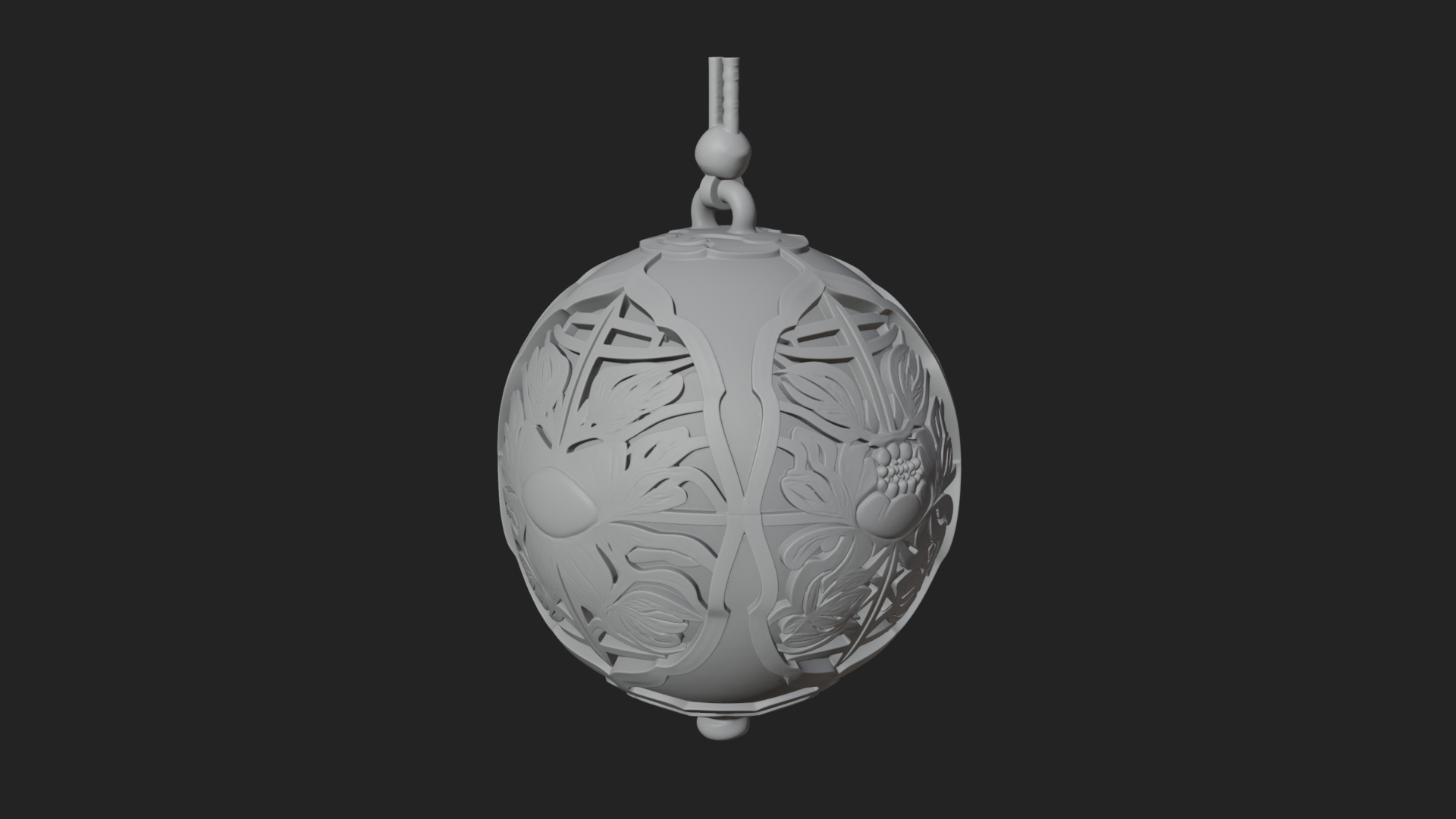 Carved Egg Bauble Ornament Design 1 3D Print Model 3D Model