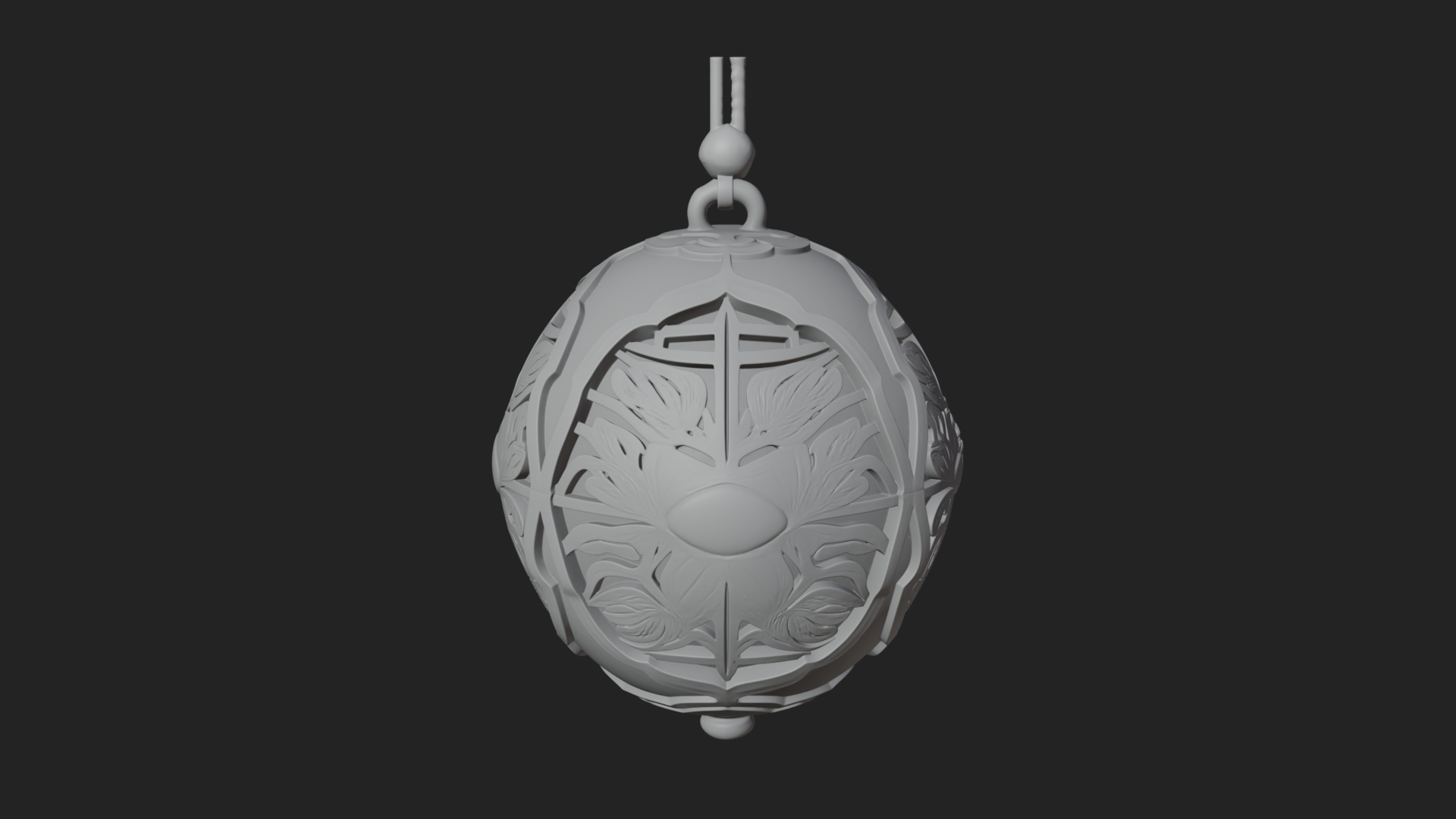 Carved Egg Bauble Ornament Design 1 3D Print Model 3D Model