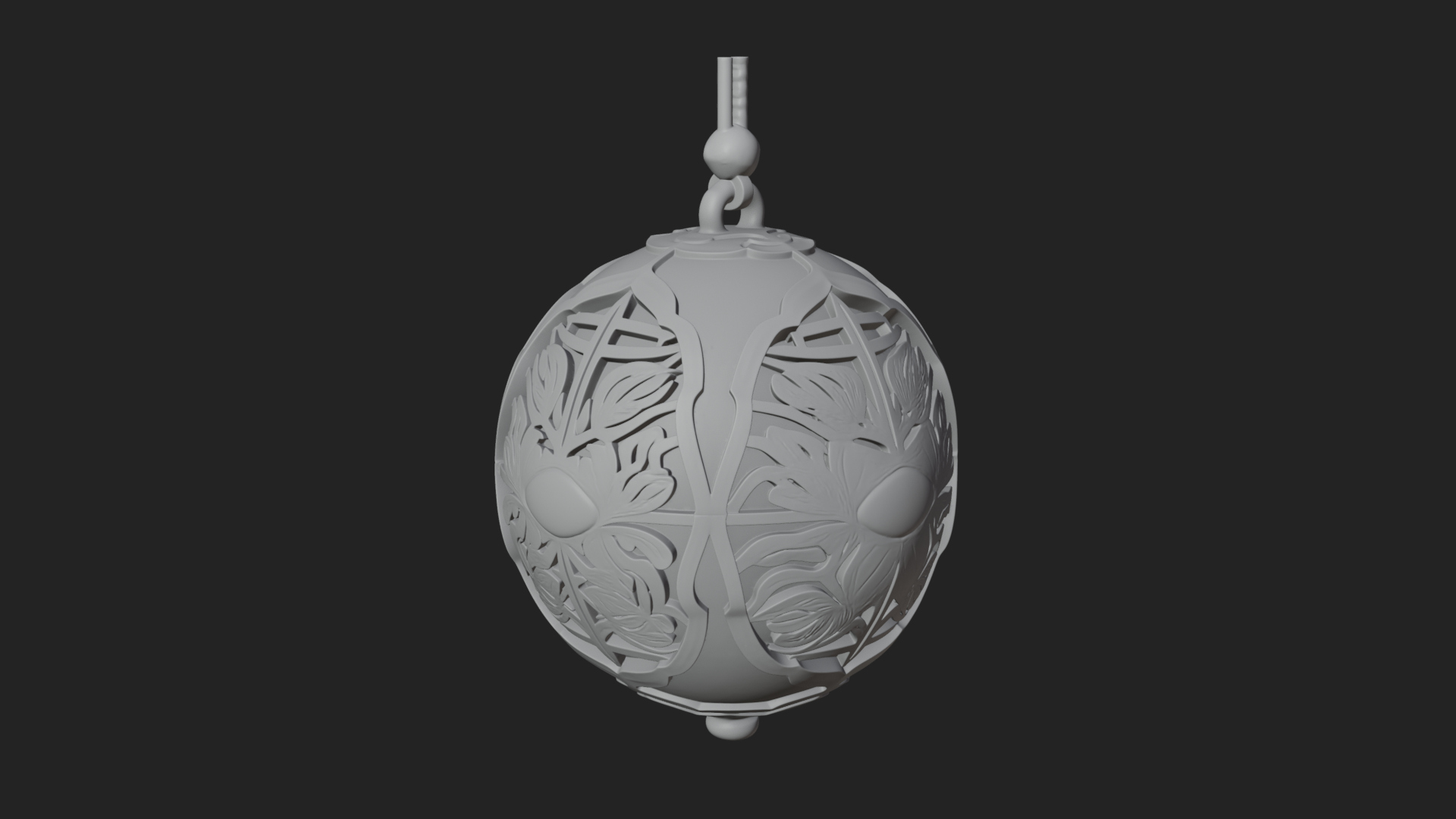 Carved Egg Bauble Ornament Design 1 3D Print Model 3D Model