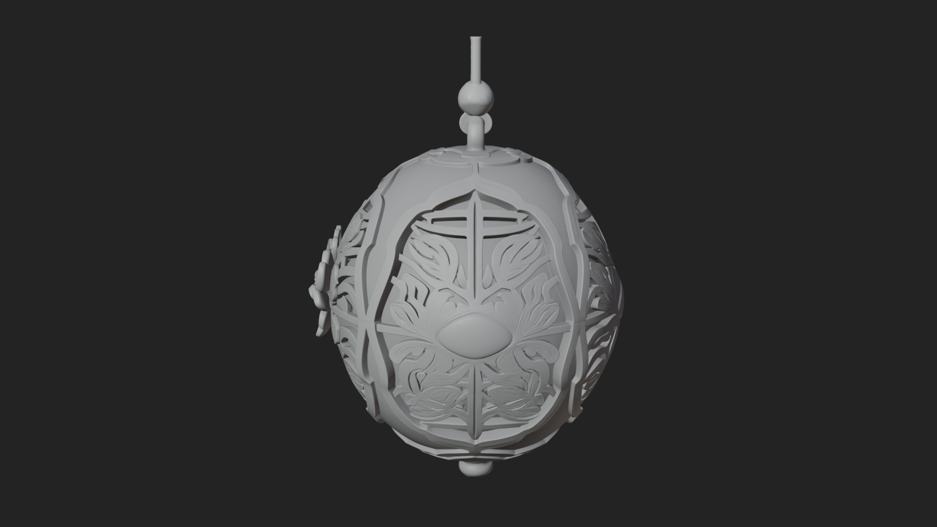 Carved Egg Bauble Ornament Design 1 3D Print Model 3D Model