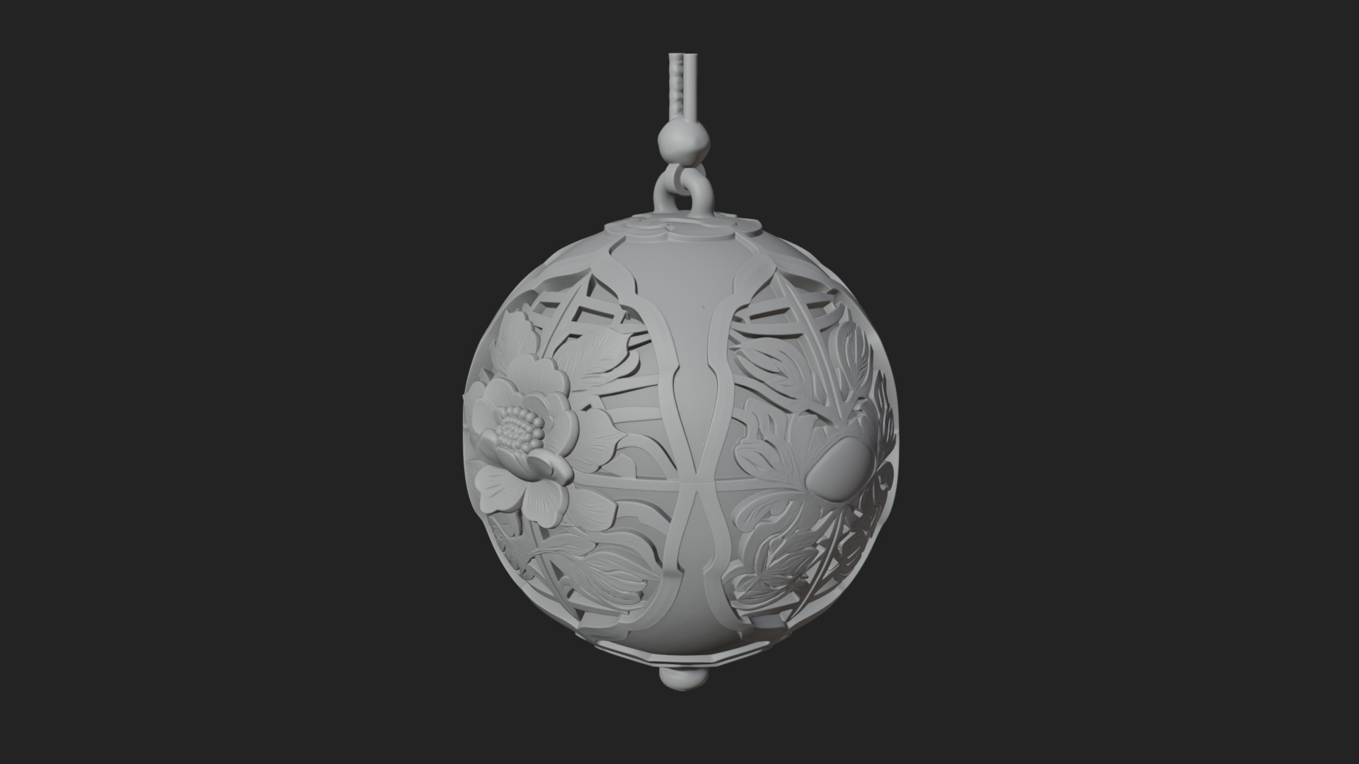 Carved Egg Bauble Ornament Design 1 3D Print Model 3D Model