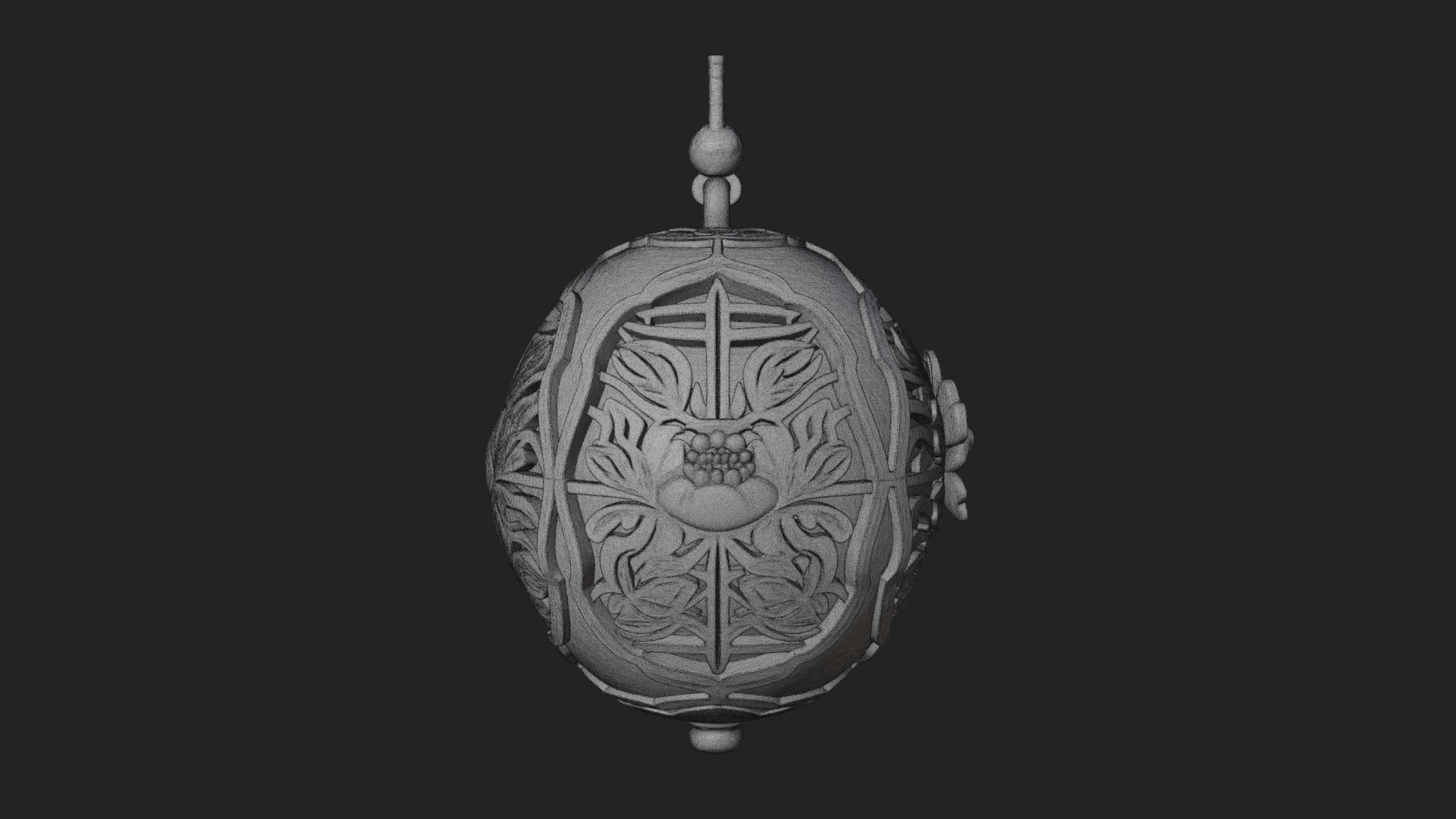 Carved Egg Bauble Ornament Design 1 3D Print Model 3D Model