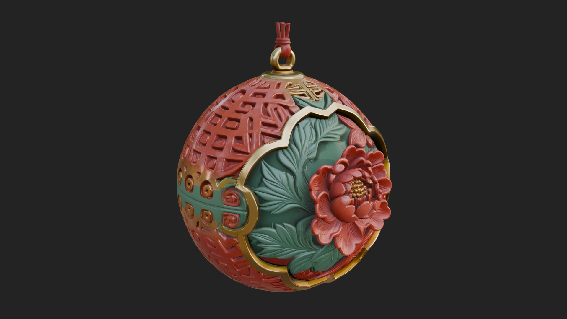 Carved Egg Bauble Ornament Design 2 3D Print Model 3D Model
