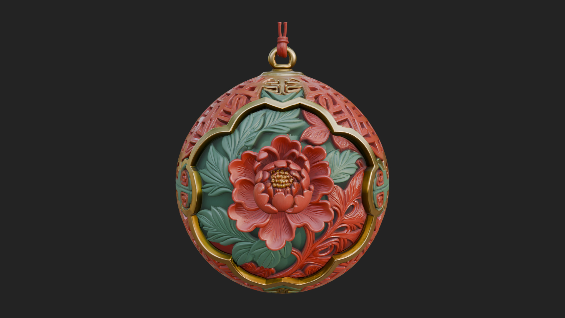 Carved Egg Bauble Ornament Design 2 3D Print Model 3D Model