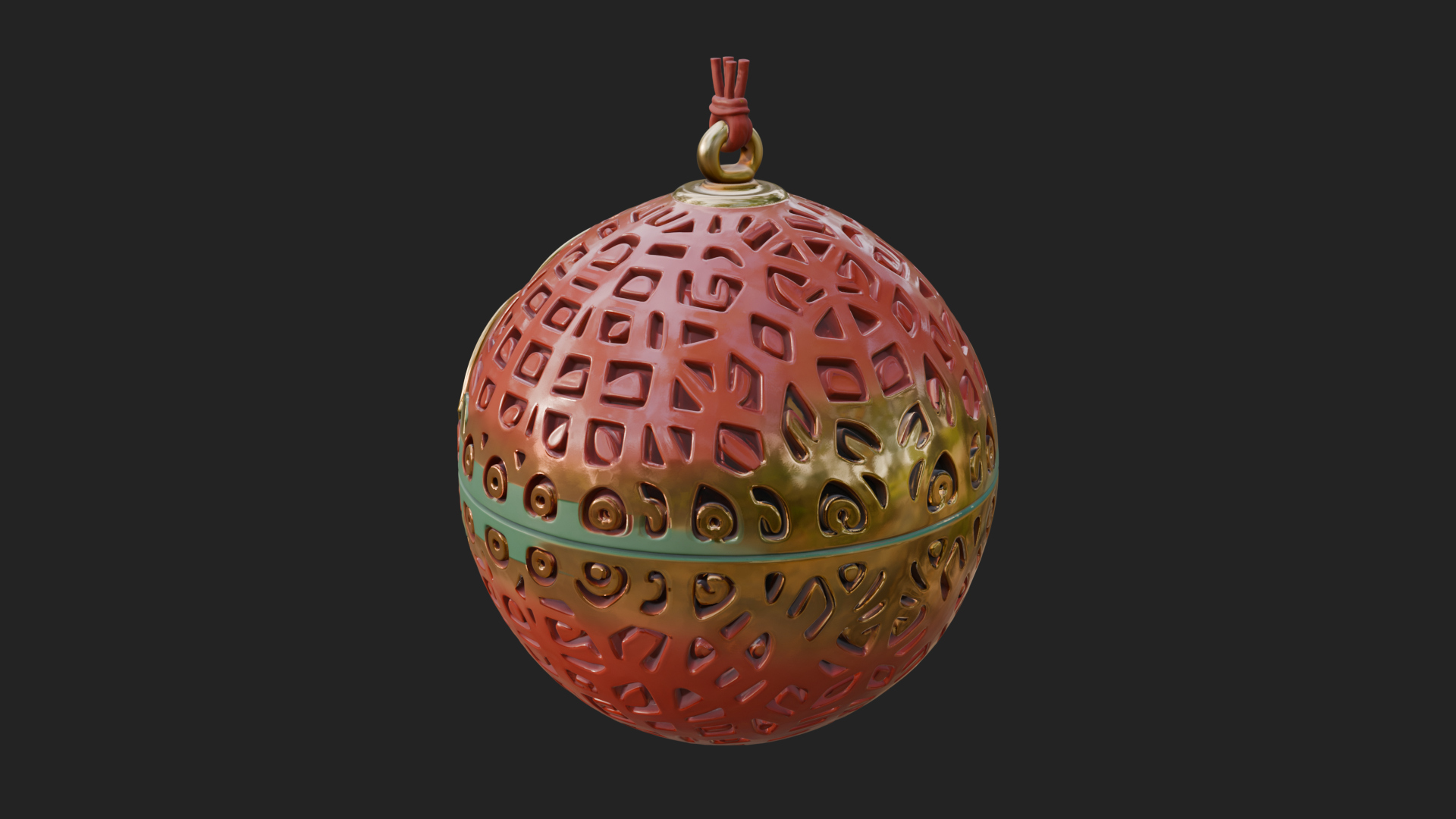 Carved Egg Bauble Ornament Design 2 3D Print Model 3D Model
