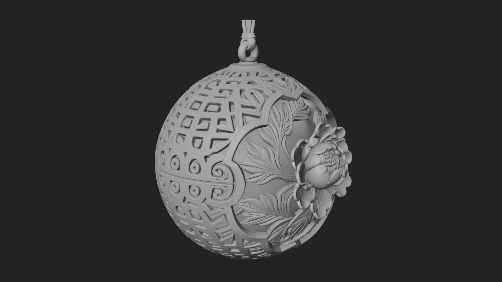 Carved Egg Bauble Ornament Design 2 3D Print Model 3D Model