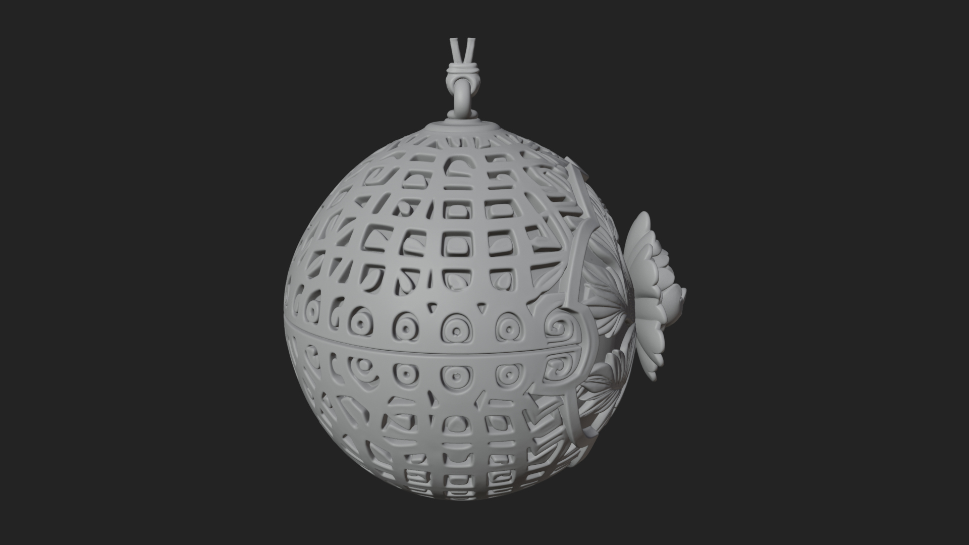 Carved Egg Bauble Ornament Design 2 3D Print Model 3D Model