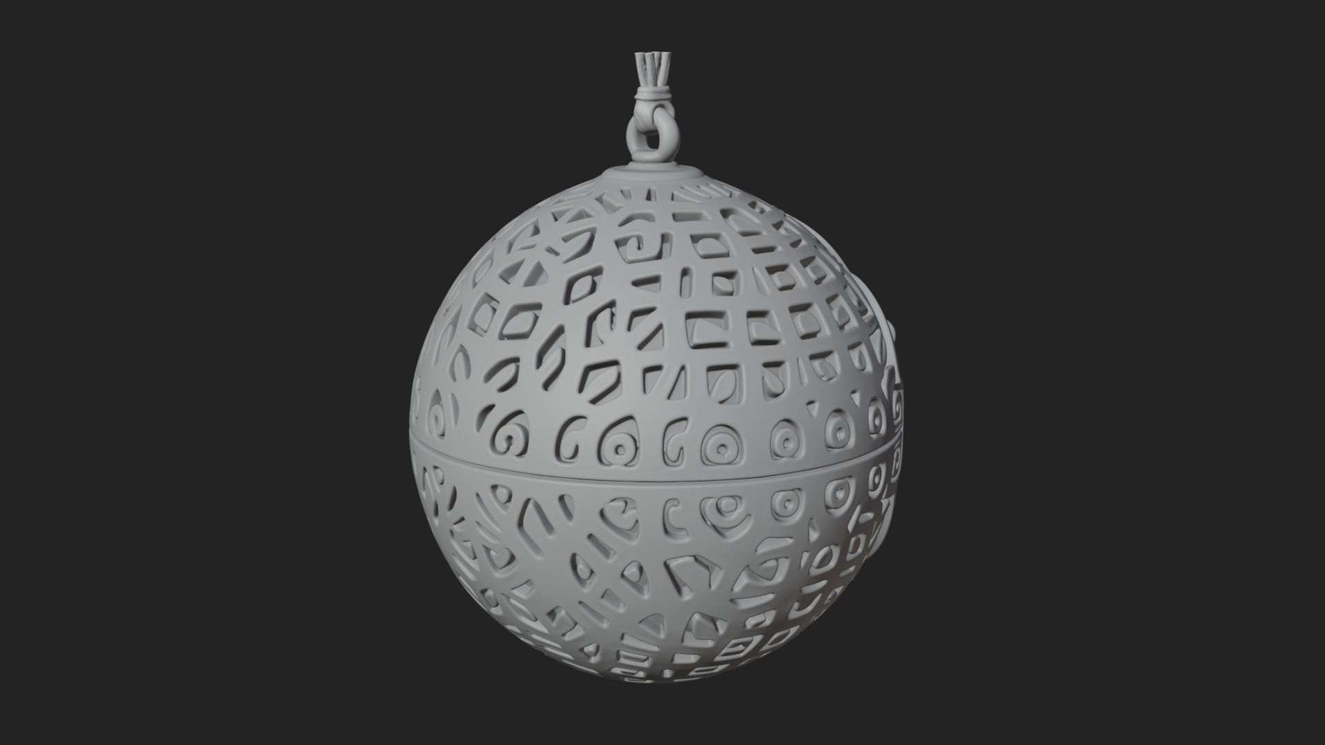 Carved Egg Bauble Ornament Design 2 3D Print Model 3D Model