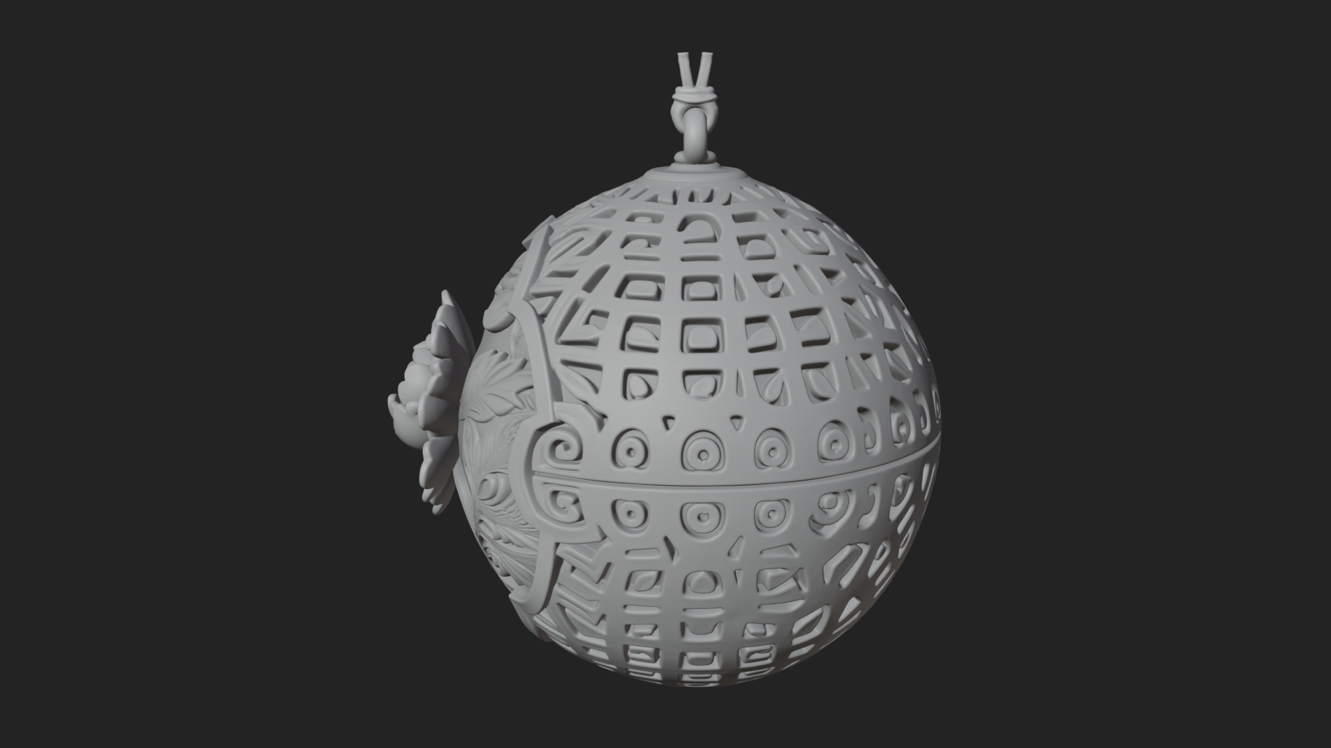 Carved Egg Bauble Ornament Design 2 3D Print Model 3D Model