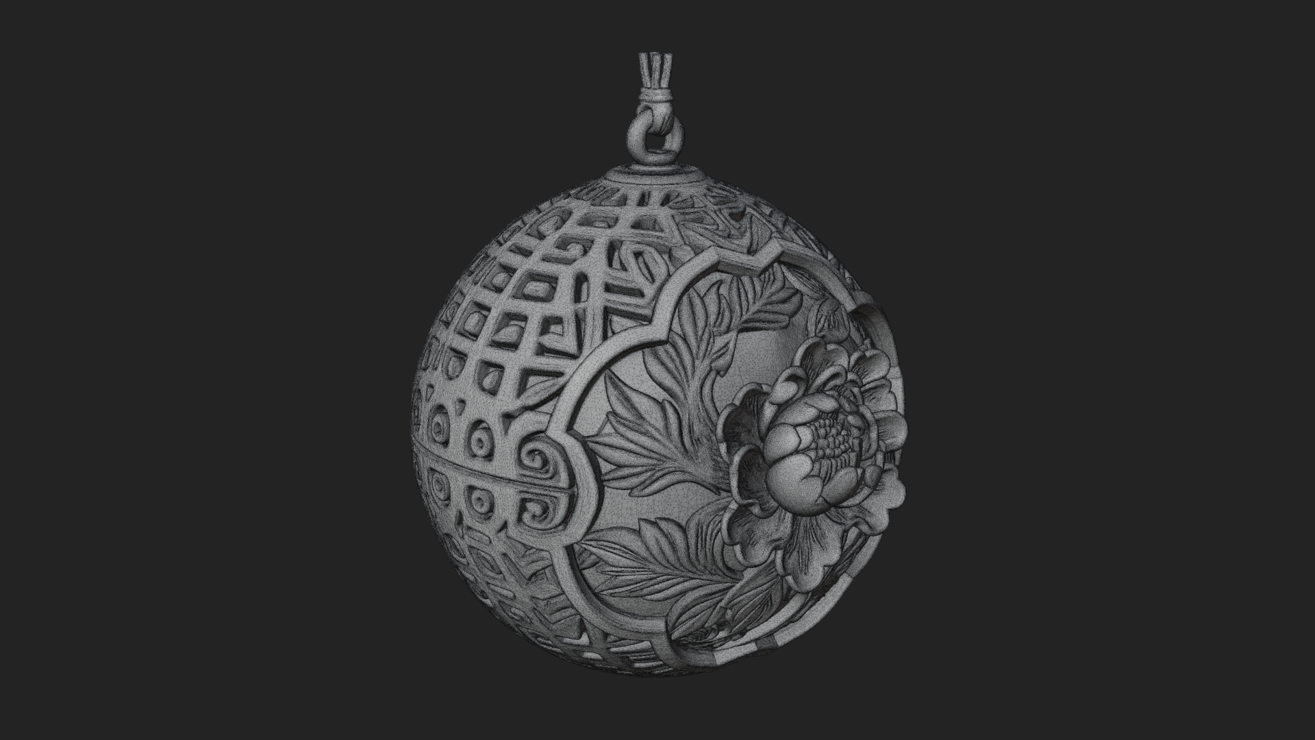 Carved Egg Bauble Ornament Design 2 3D Print Model 3D Model