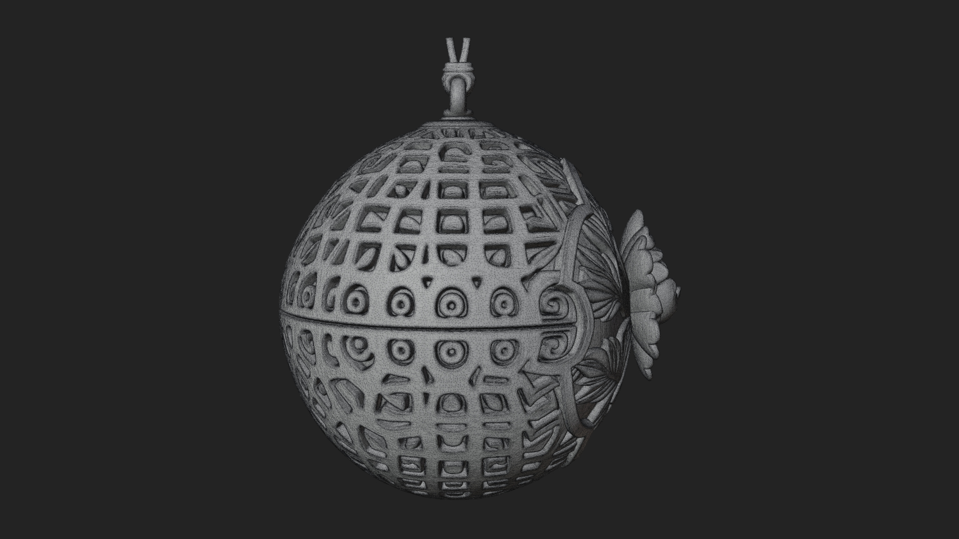 Carved Egg Bauble Ornament Design 2 3D Print Model 3D Model