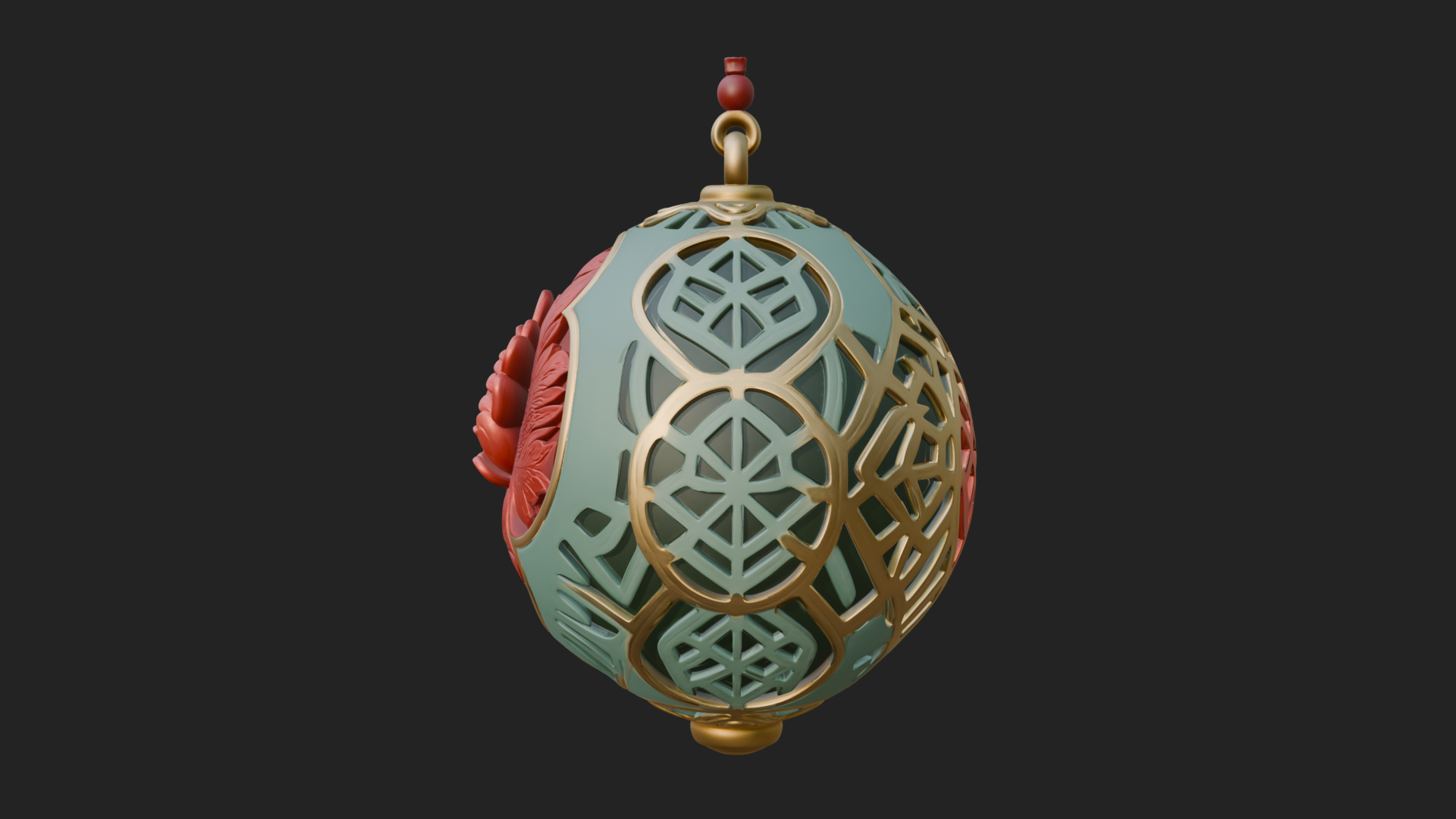 Carved Egg Bauble Ornament Design 3 3D Print Model 3D Model