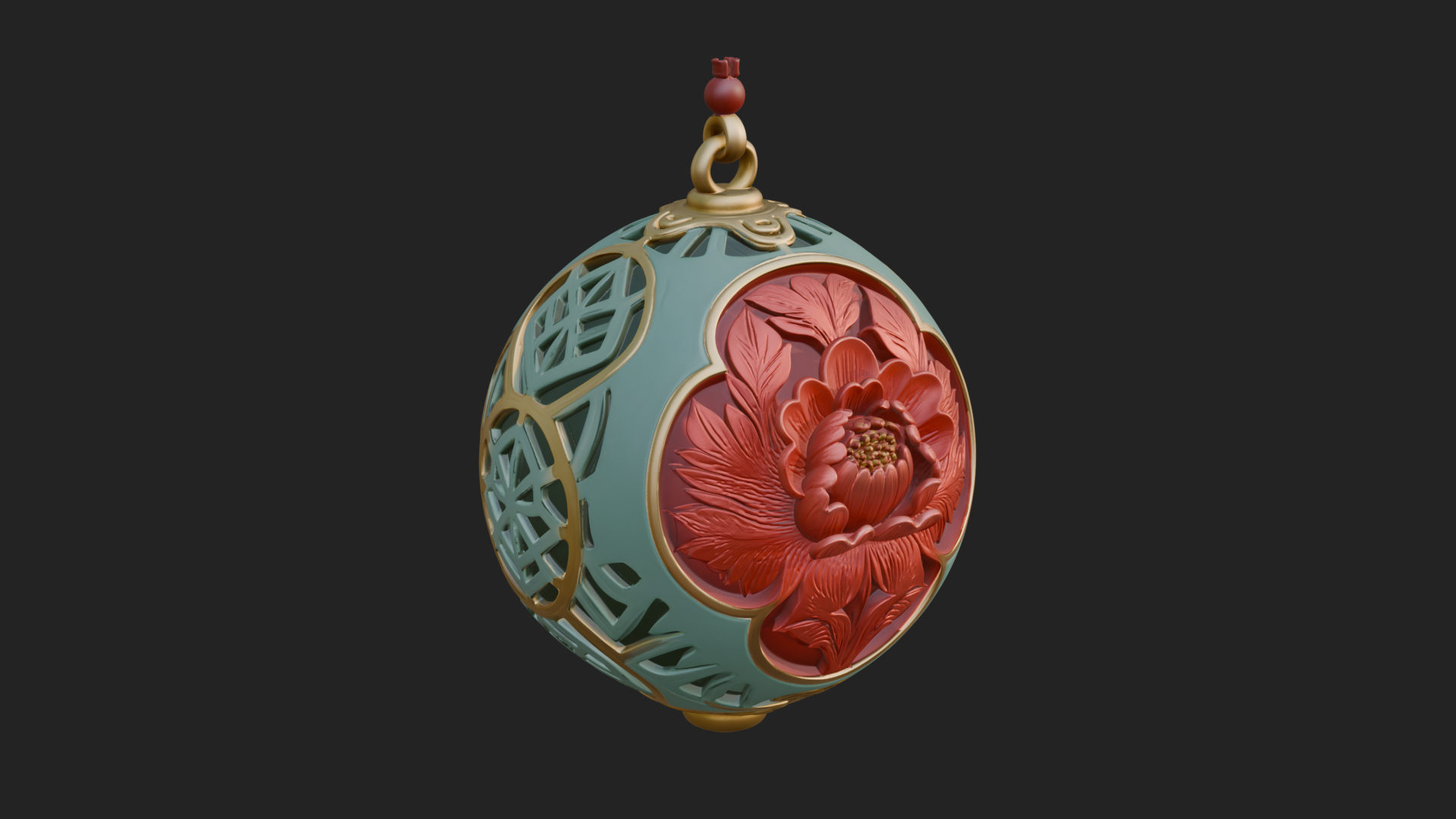 Carved Egg Bauble Ornament Design 3 3D Print Model 3D Model