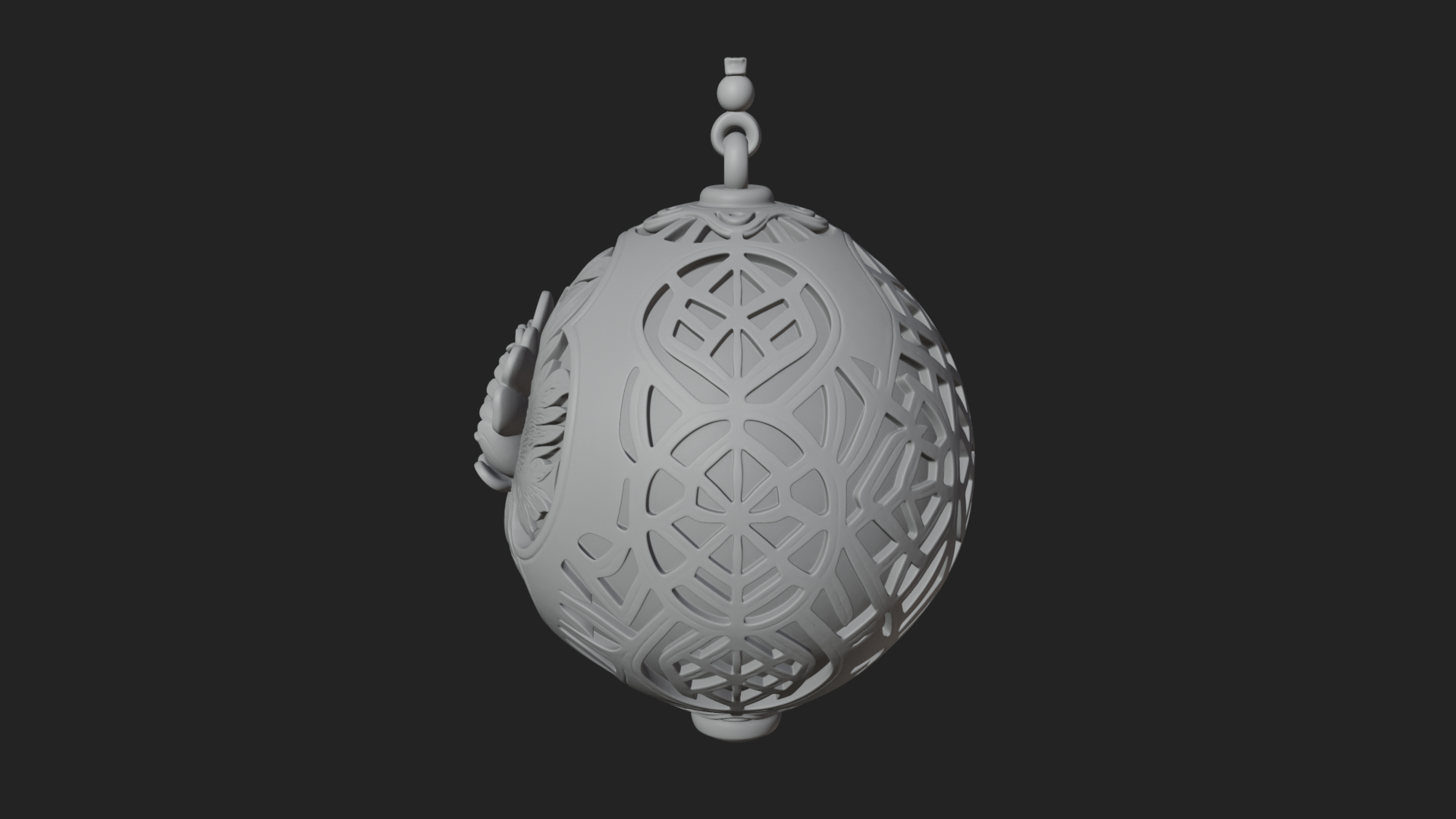 Carved Egg Bauble Ornament Design 3 3D Print Model 3D Model