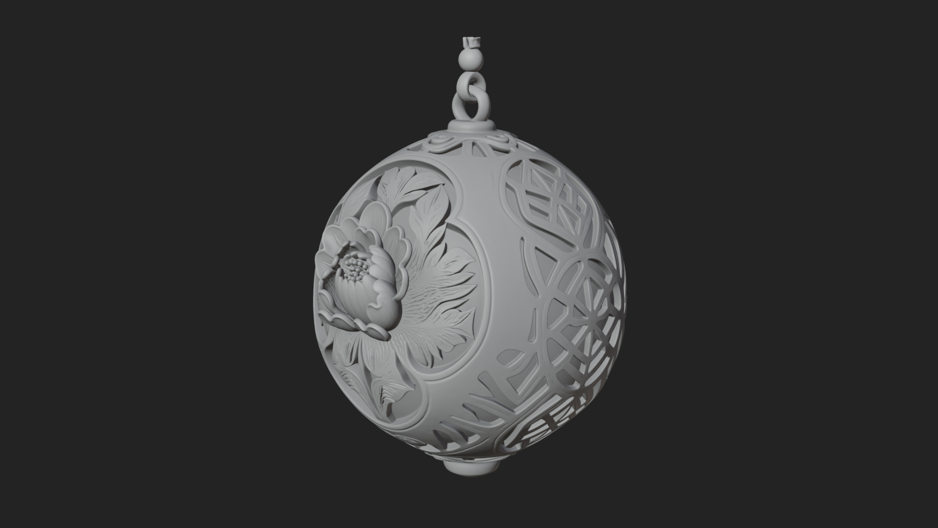 Carved Egg Bauble Ornament Design 3 3D Print Model 3D Model