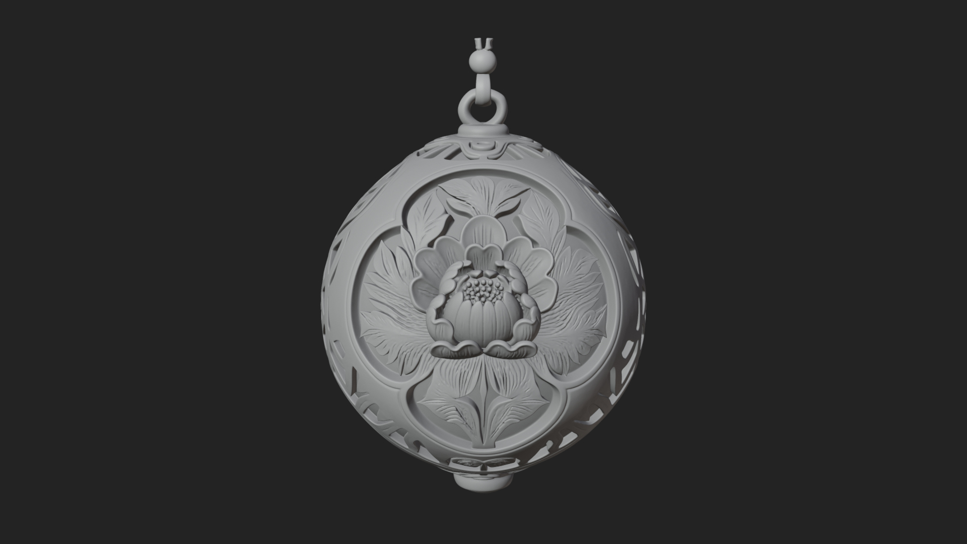Carved Egg Bauble Ornament Design 3 3D Print Model 3D Model