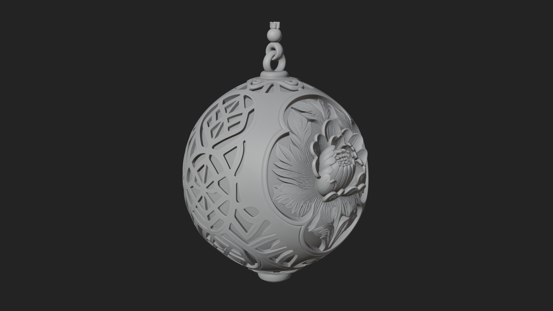 Carved Egg Bauble Ornament Design 3 3D Print Model 3D Model