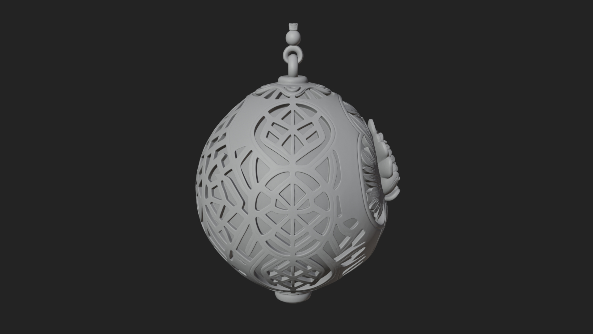 Carved Egg Bauble Ornament Design 3 3D Print Model 3D Model