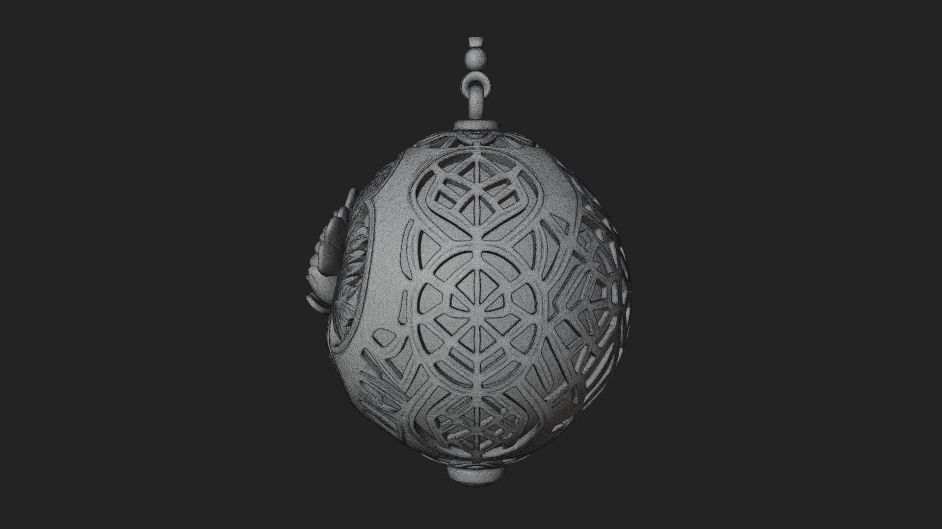 Carved Egg Bauble Ornament Design 3 3D Print Model 3D Model