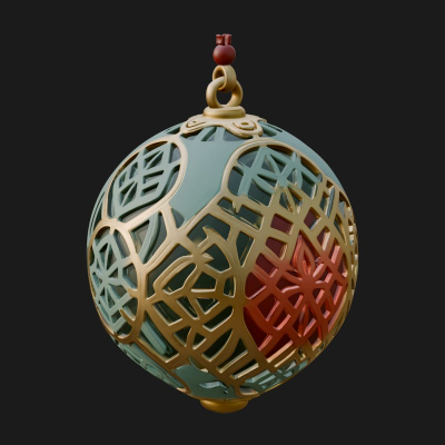Carved Egg Bauble Ornament Design 3 3D Print Model