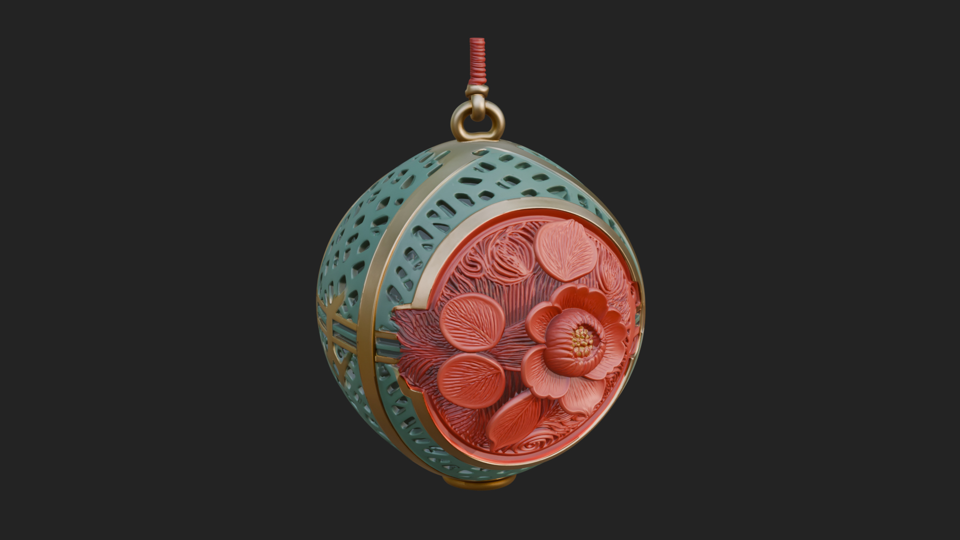 Carved Egg Bauble Ornament Design 4 3D Print Model 3D Model