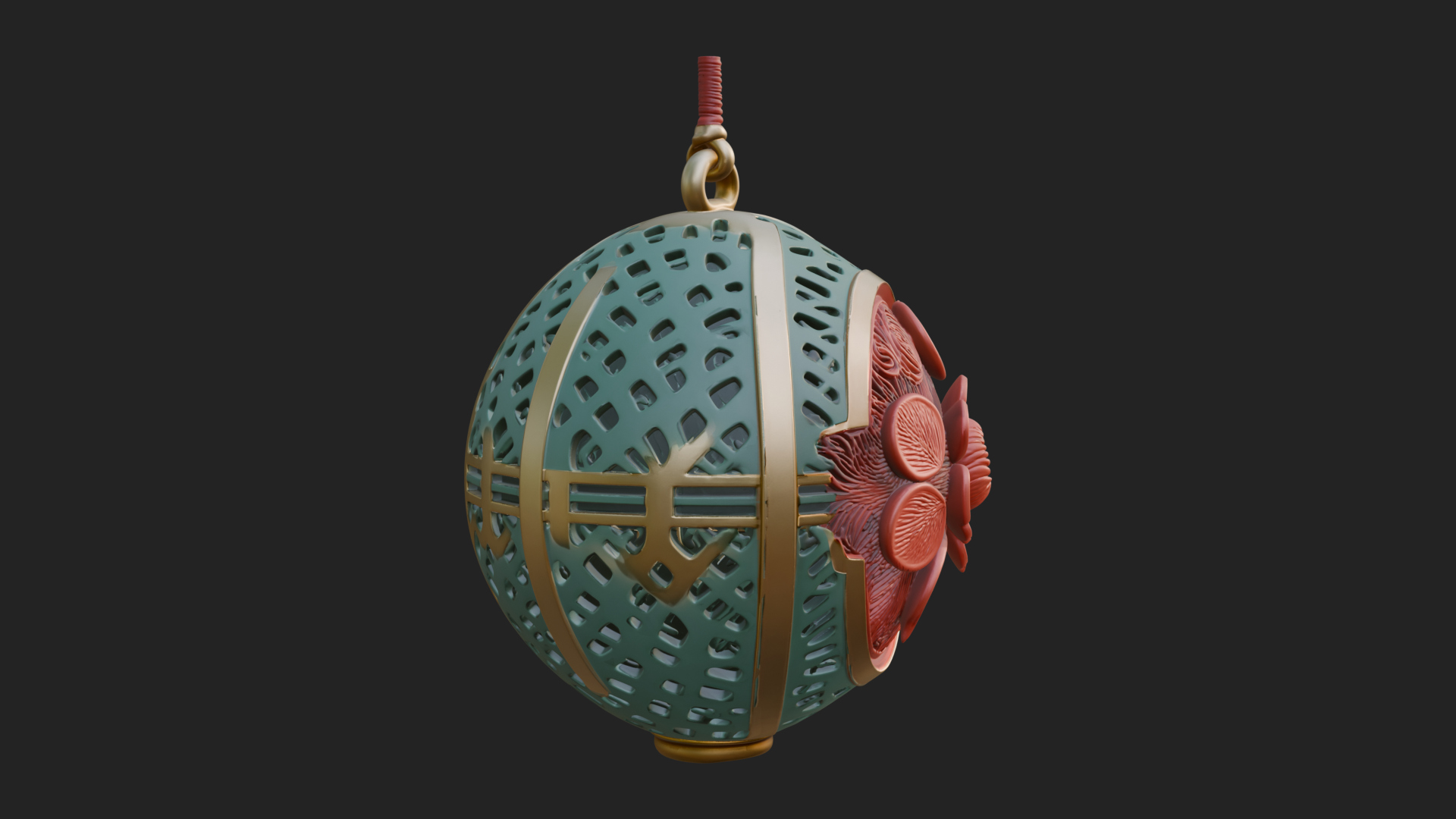 Carved Egg Bauble Ornament Design 4 3D Print Model 3D Model