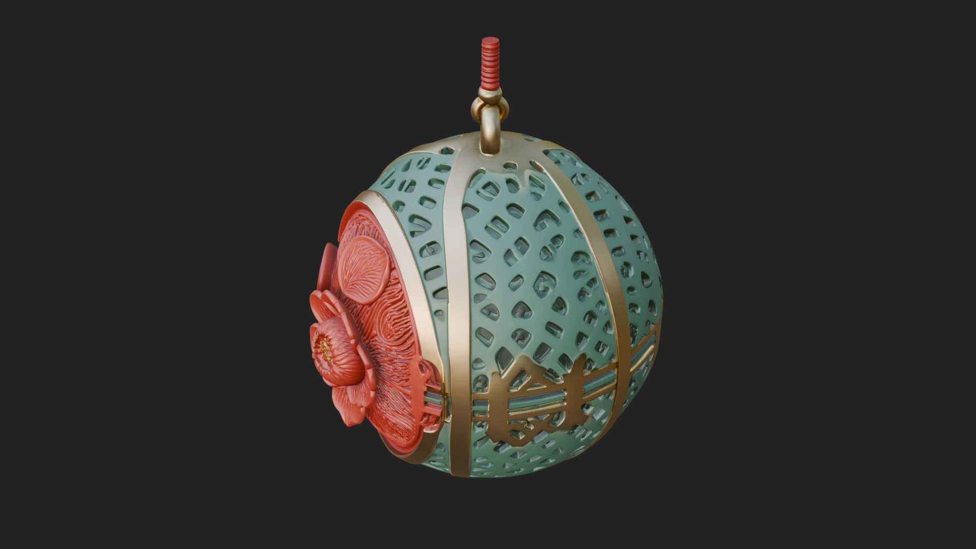 Carved Egg Bauble Ornament Design 4 3D Print Model 3D Model