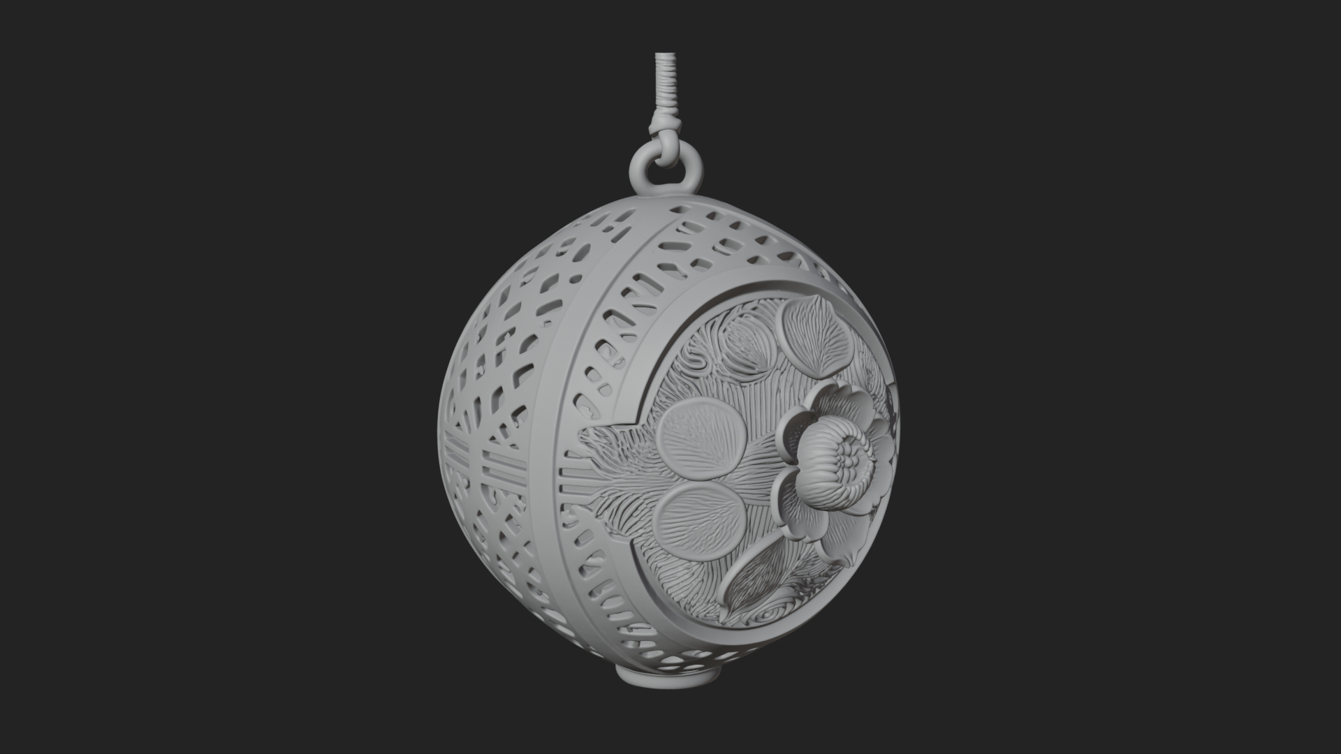 Carved Egg Bauble Ornament Design 4 3D Print Model 3D Model