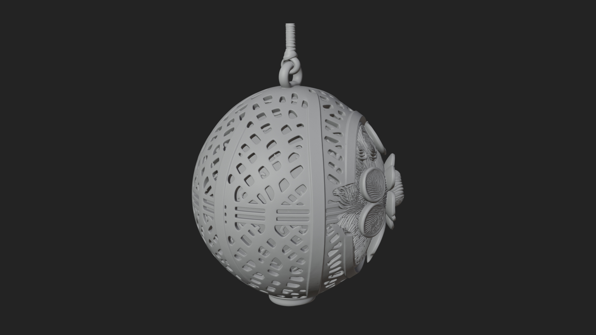 Carved Egg Bauble Ornament Design 4 3D Print Model 3D Model