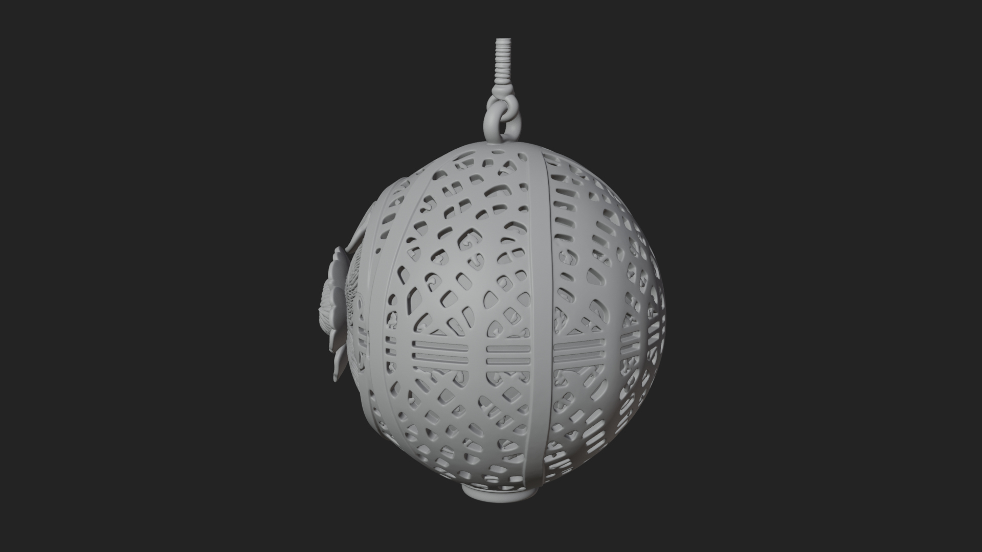 Carved Egg Bauble Ornament Design 4 3D Print Model 3D Model