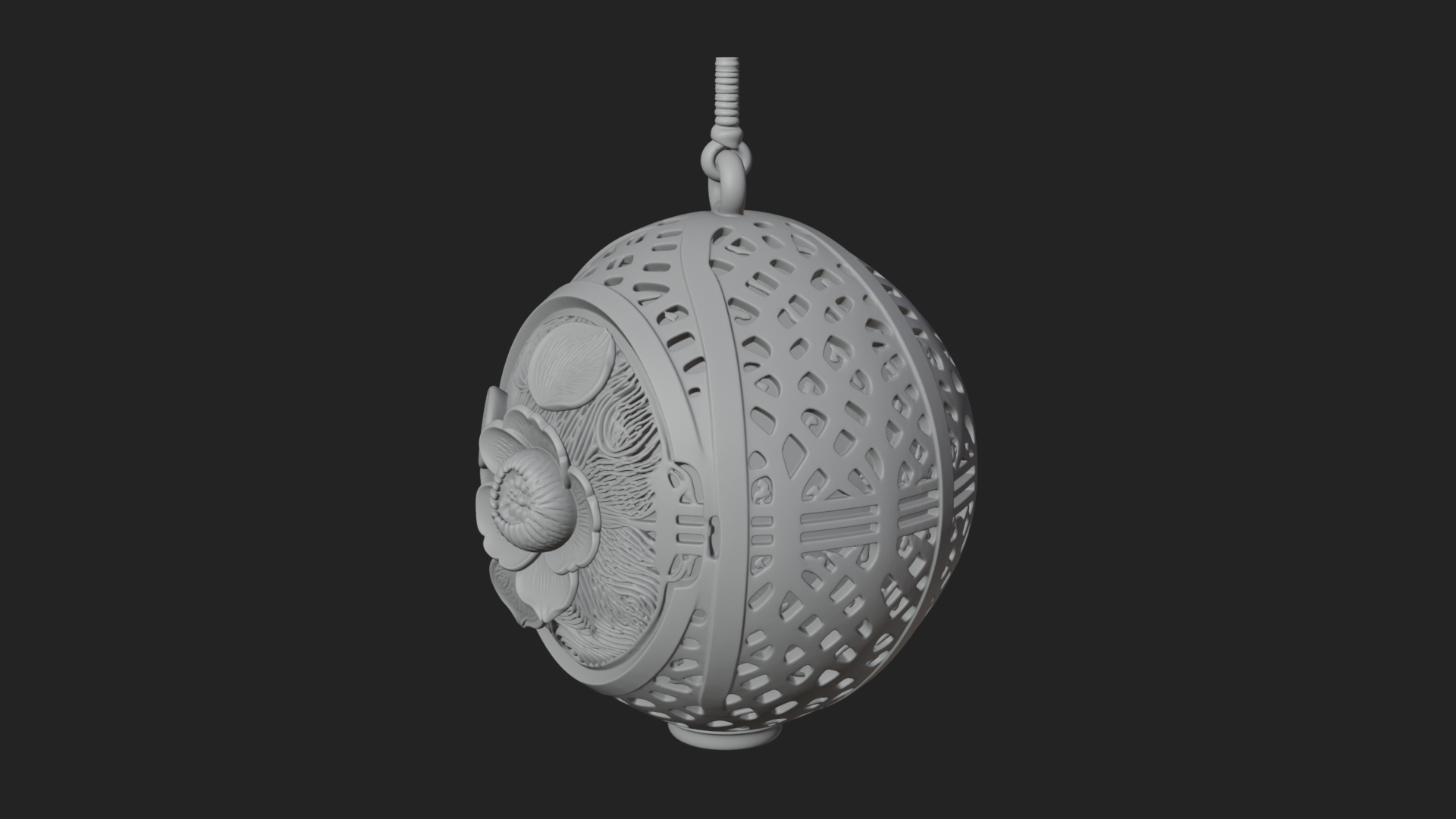 Carved Egg Bauble Ornament Design 4 3D Print Model 3D Model