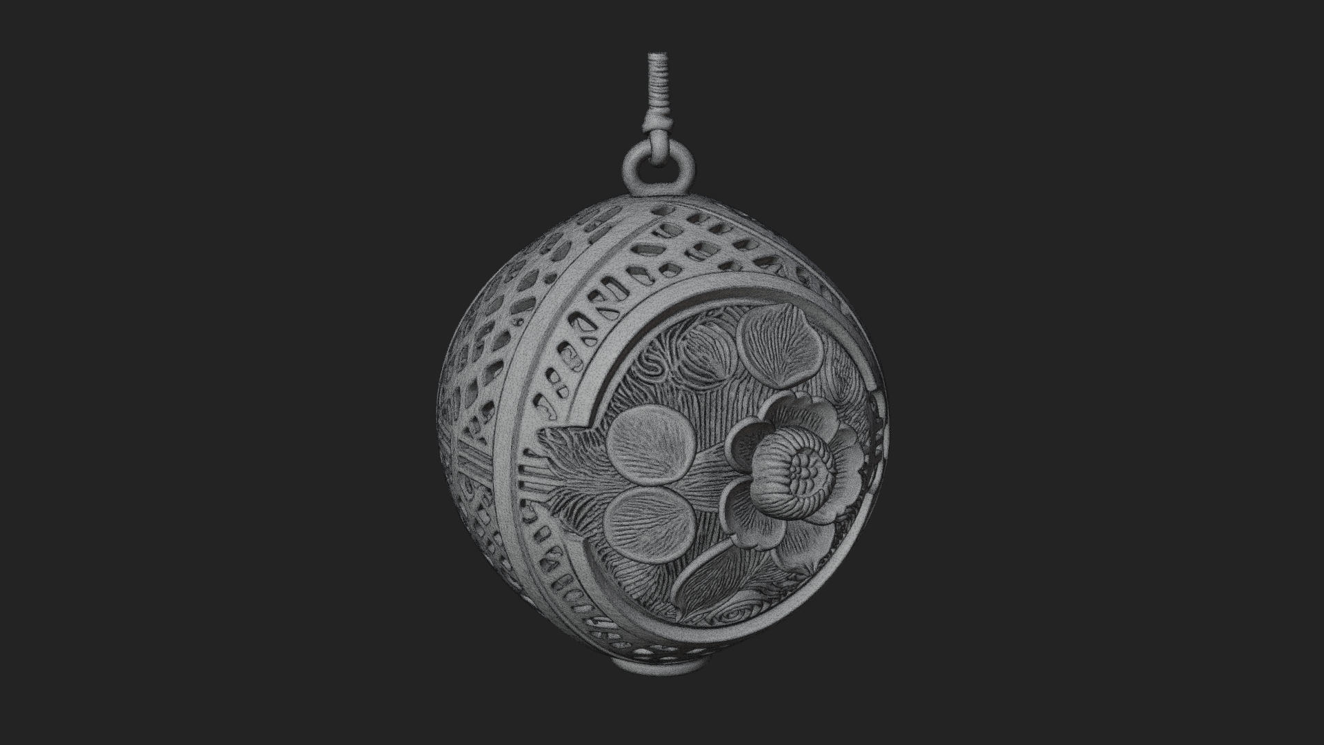 Carved Egg Bauble Ornament Design 4 3D Print Model 3D Model