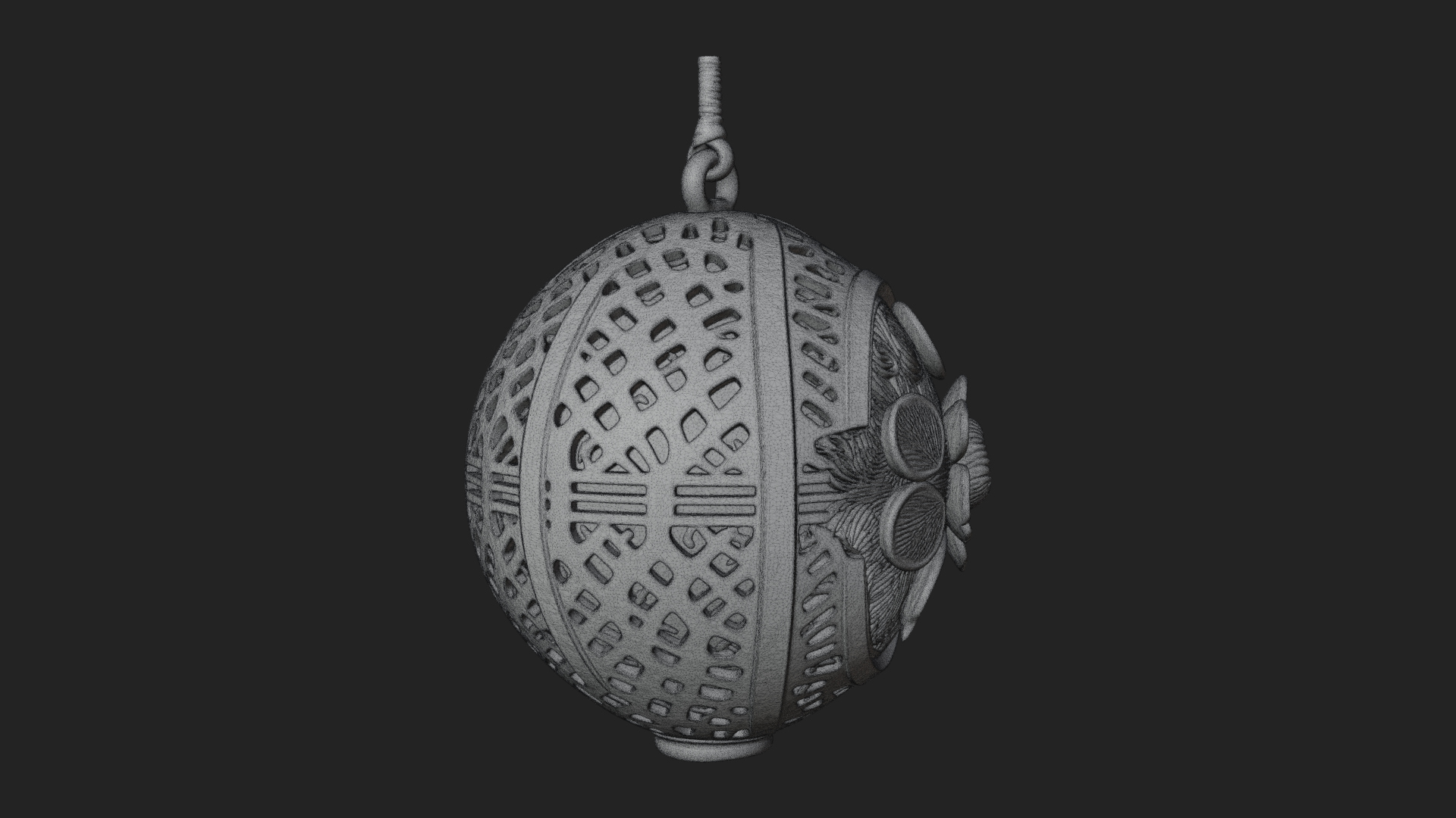 Carved Egg Bauble Ornament Design 4 3D Print Model 3D Model
