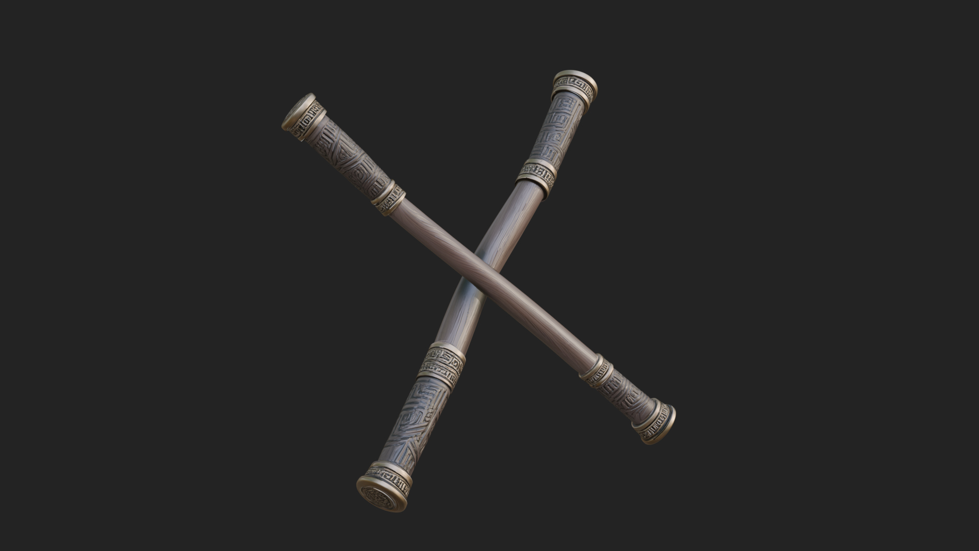 Carved Fighting Baton Model Design 1 3D Print Model 3D Model