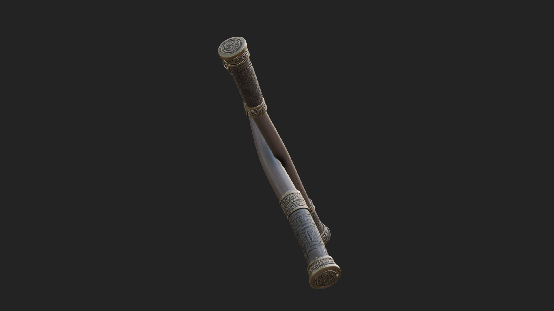 Carved Fighting Baton Model Design 1 3D Print Model 3D Model