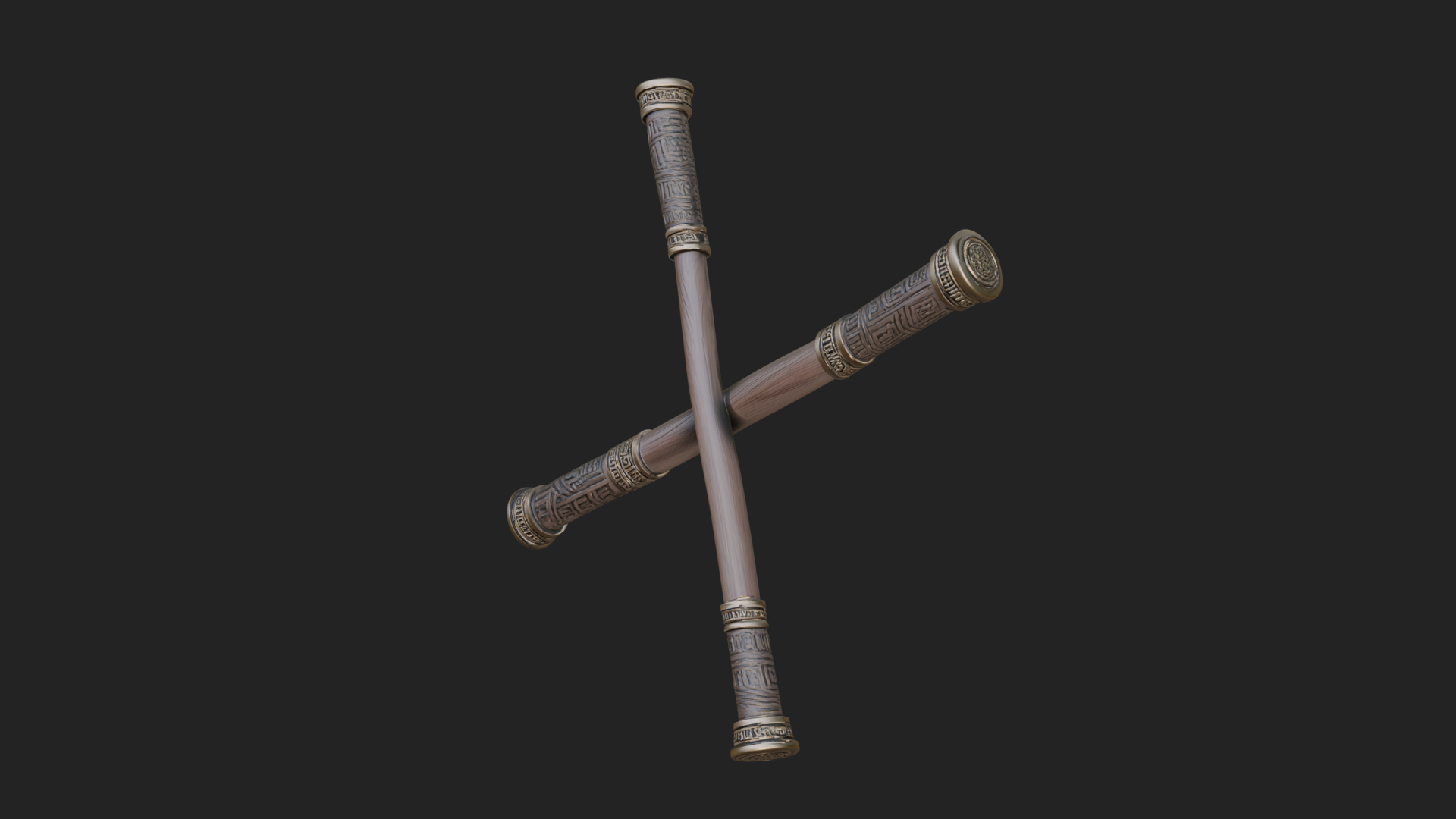 Carved Fighting Baton Model Design 1 3D Print Model 3D Model