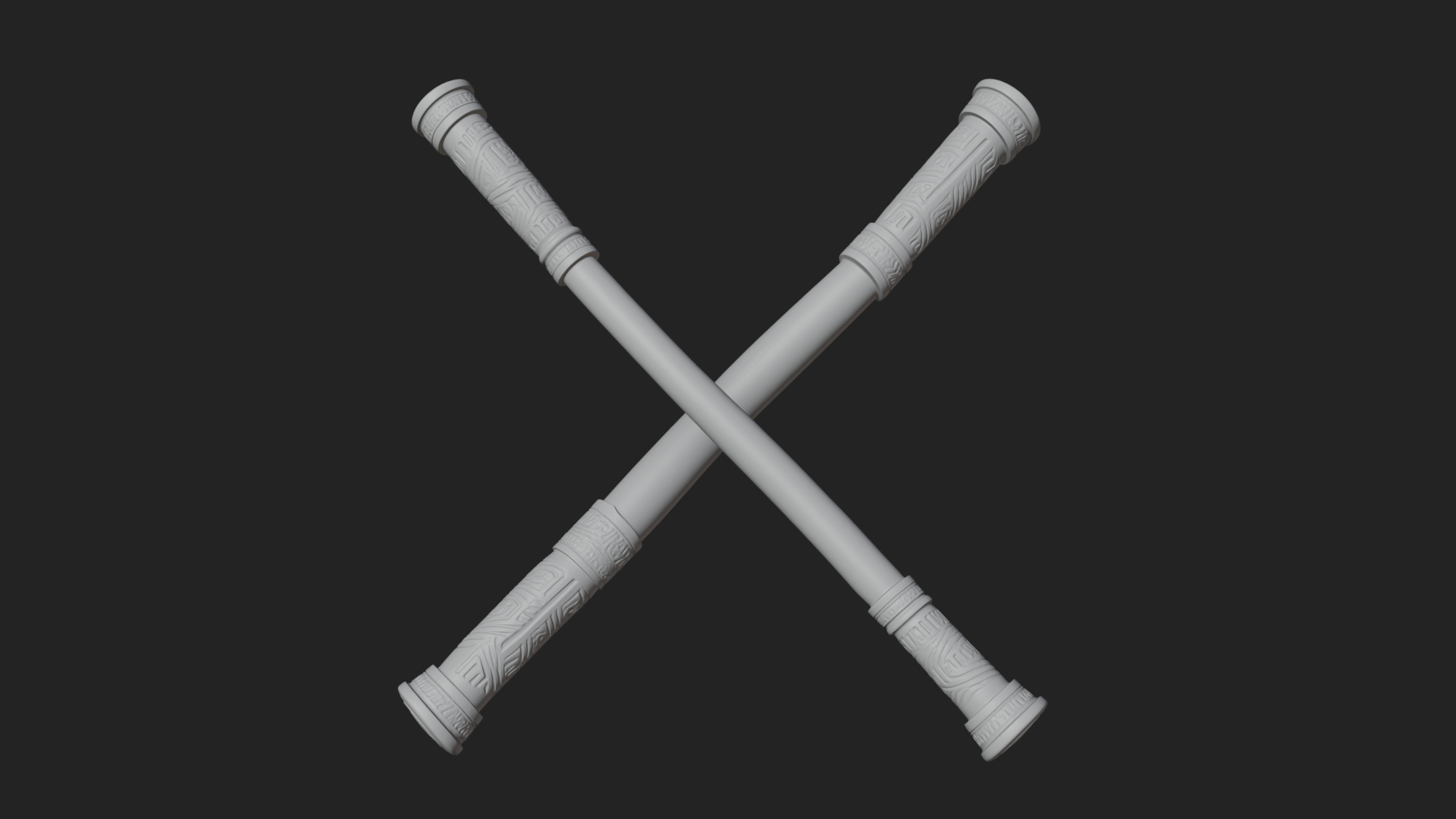 Carved Fighting Baton Model Design 1 3D Print Model 3D Model