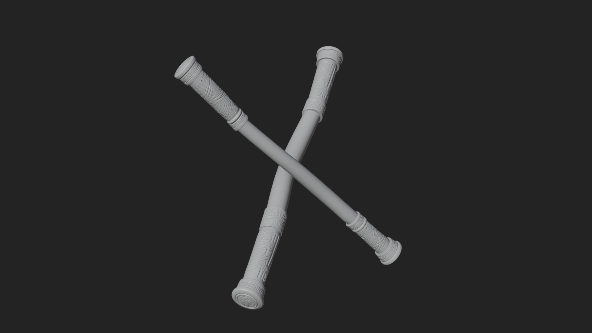 Carved Fighting Baton Model Design 1 3D Print Model 3D Model